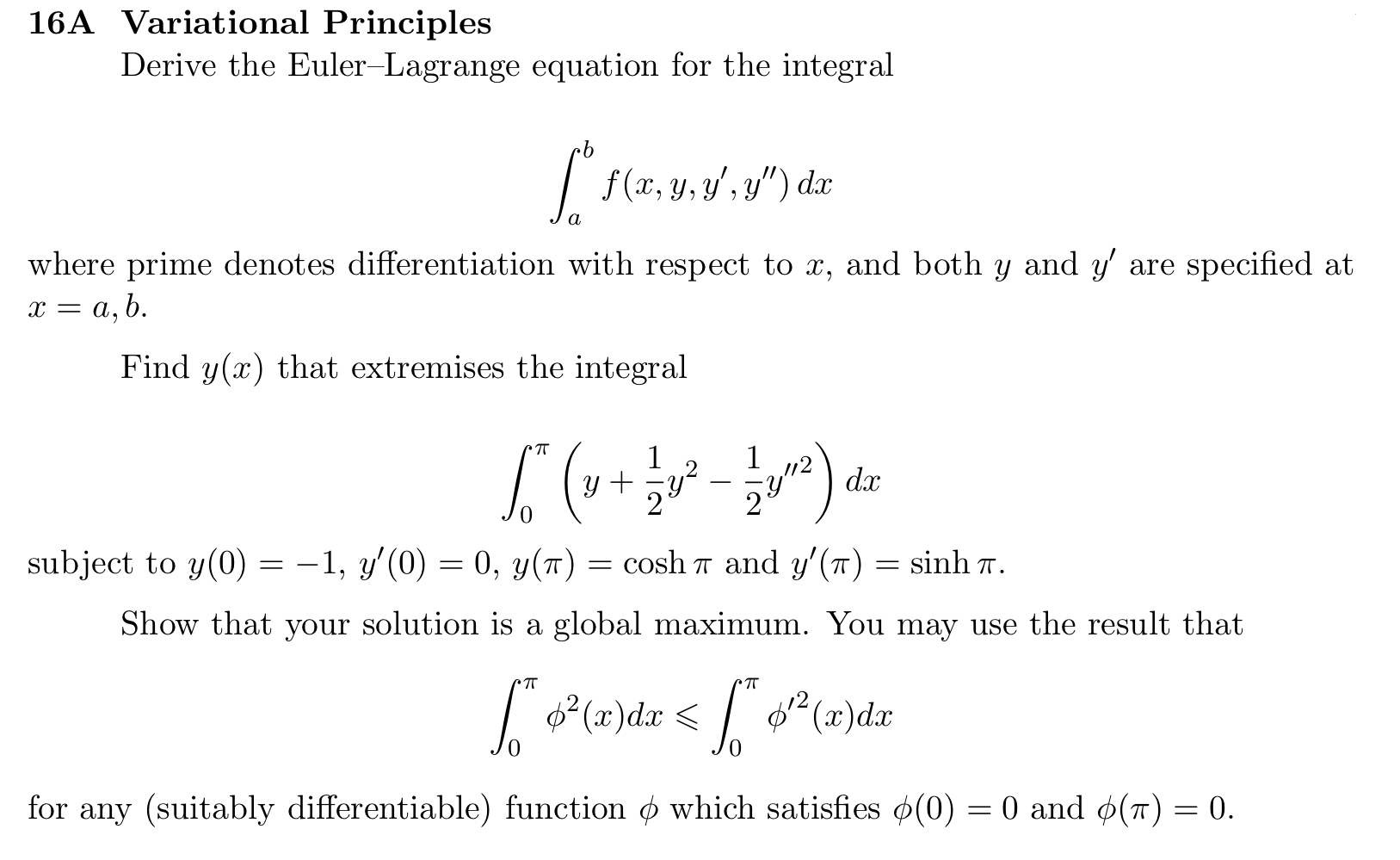 1 6 A Variational Principles Derive the Euler -