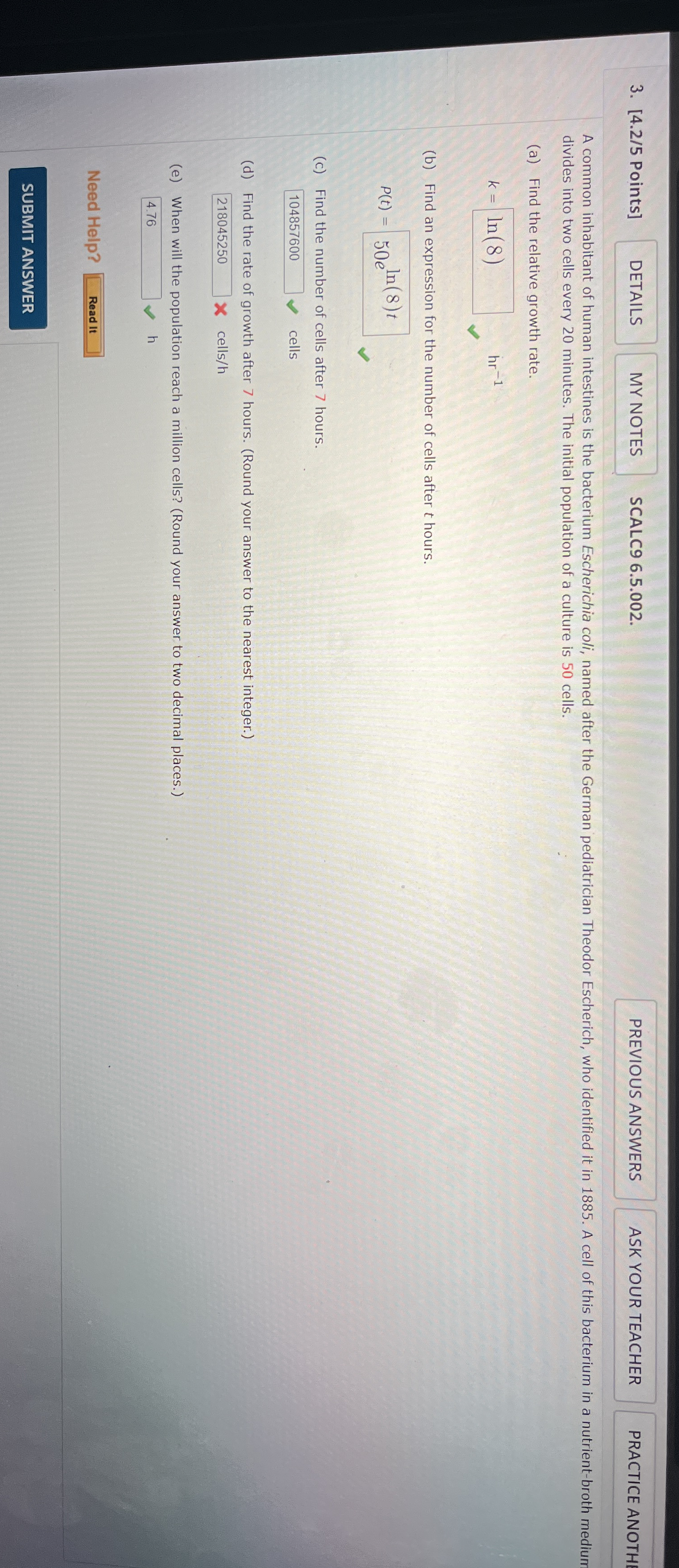 [ 4 . 2 / 5 Points ] SCALC 9 6 . 5 . 0 0 2 .