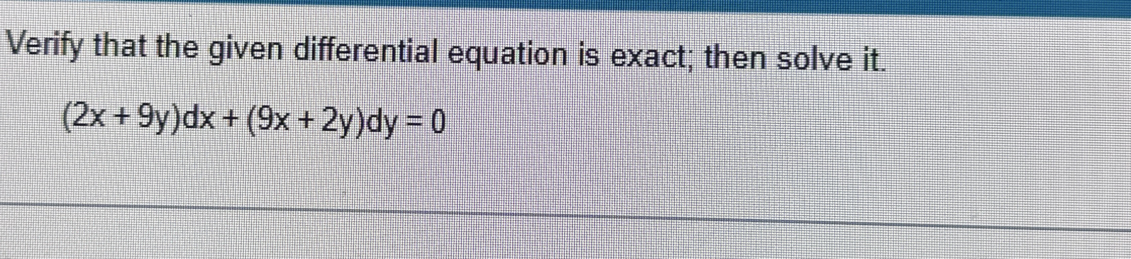 Verify that the given differential equation is