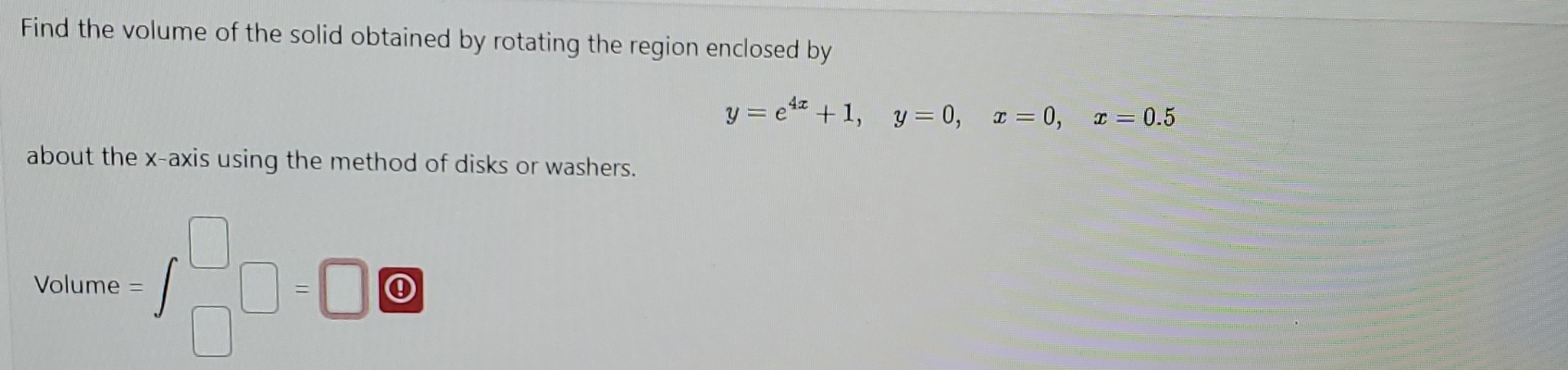 Find the volume of the solid obtained by rotating