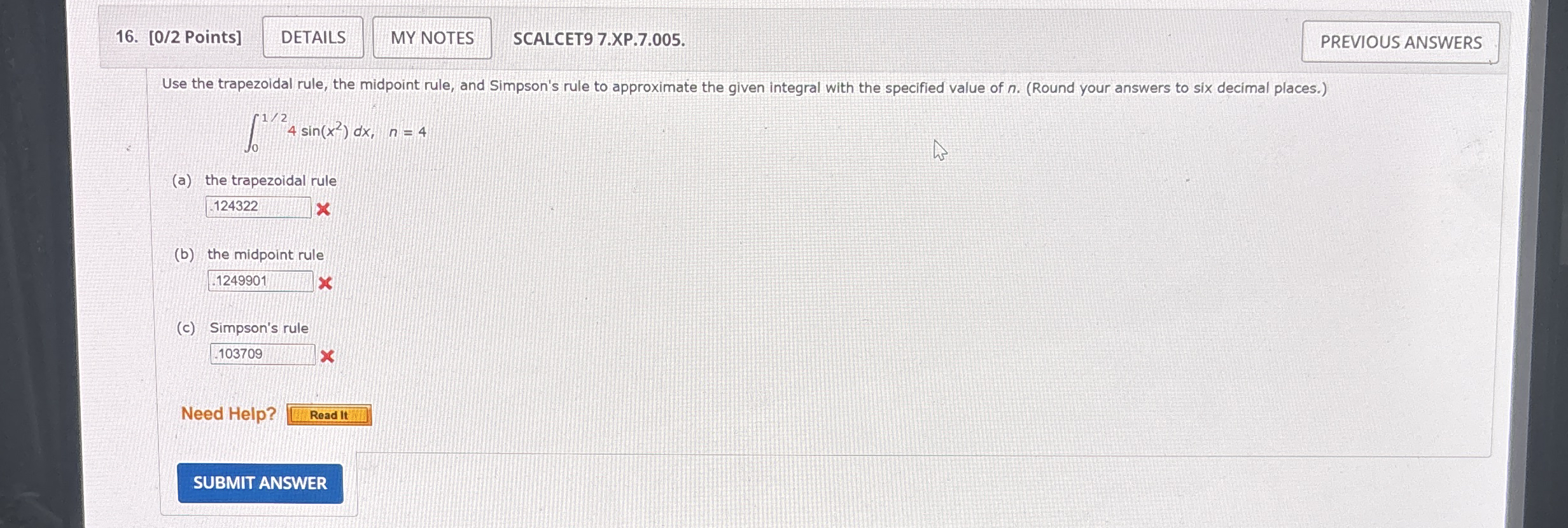[ 0 2 Points ] SCALCET 9 7 . XP . 7 . 0 0 5 .