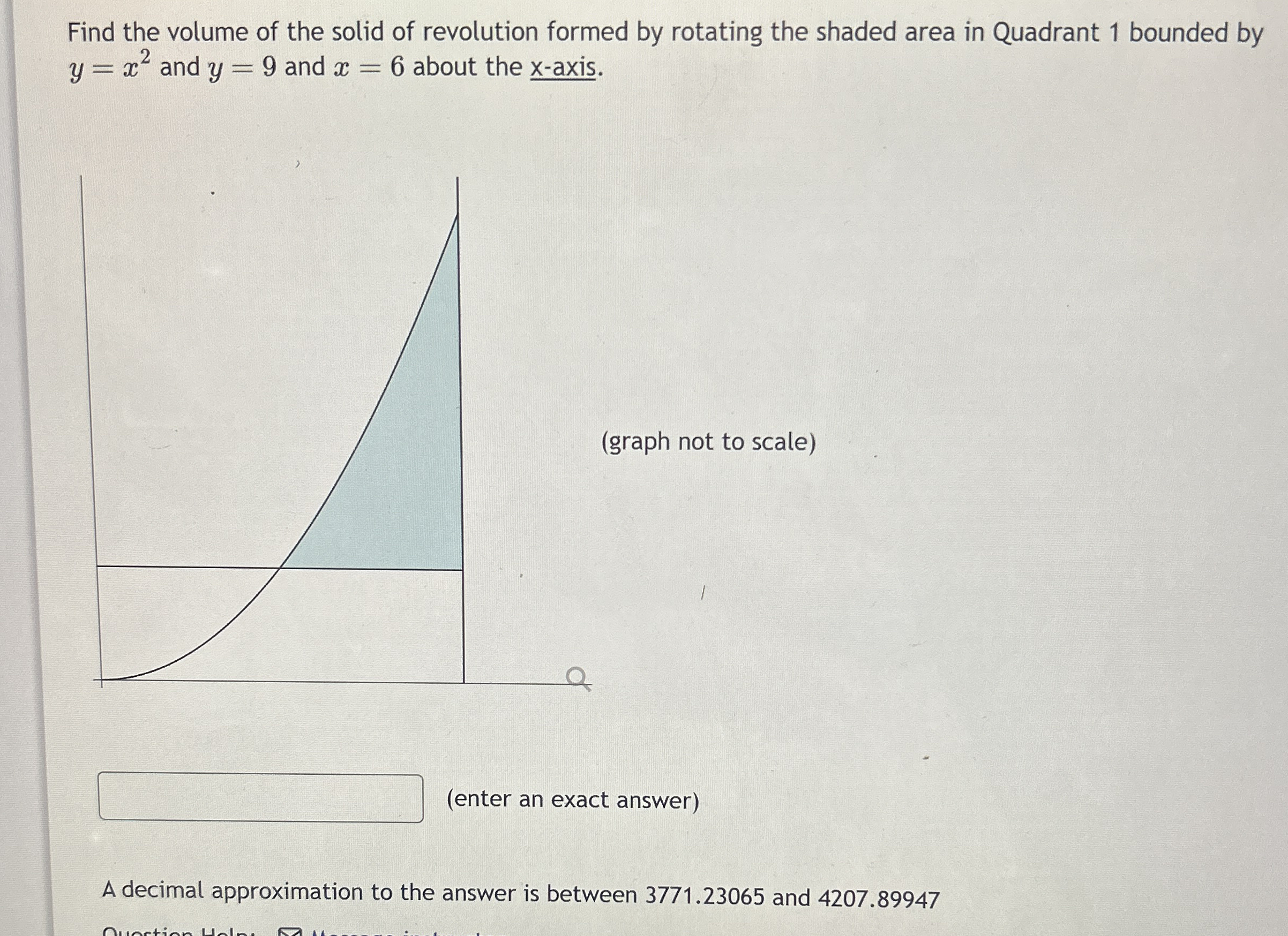 Find the volume of the solid of revolution formed
