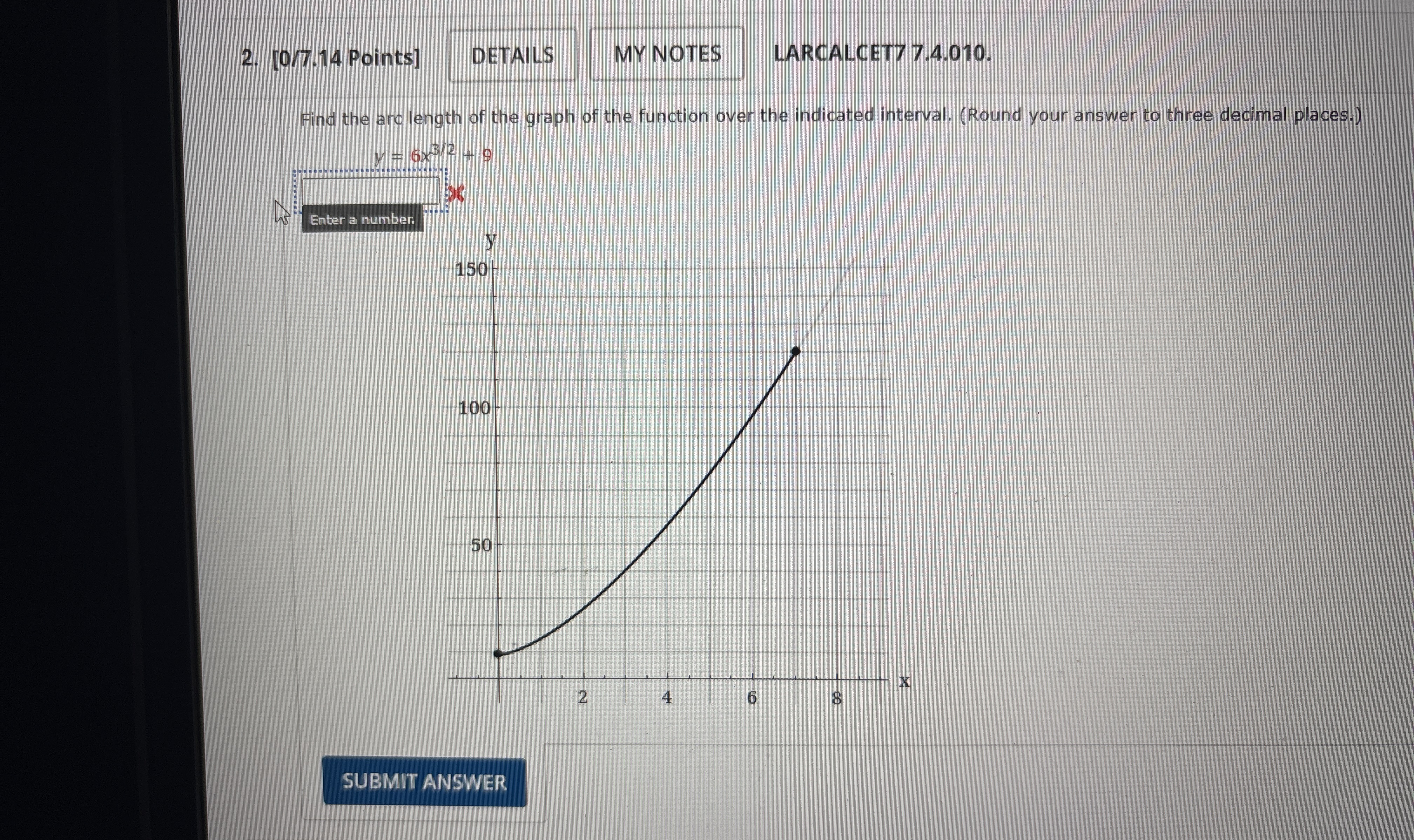 [ 0 / 7 . 1 4 Points ] DETAILS MY NOTES LARCALCET