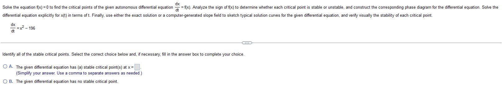 \ [ \ frac { \ mathrm { dx } } { \ mathrm { dt }