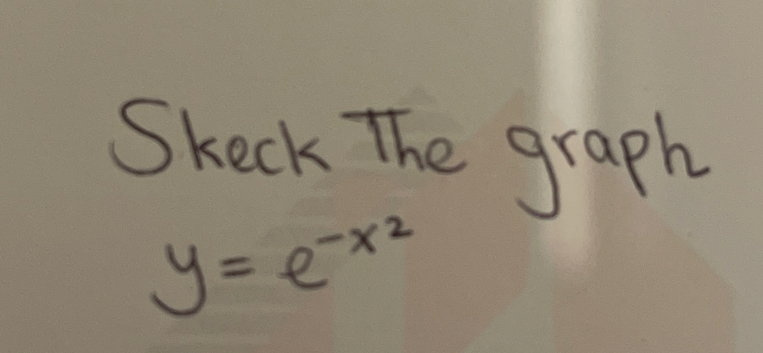 Skeck The graph y = e - x 2