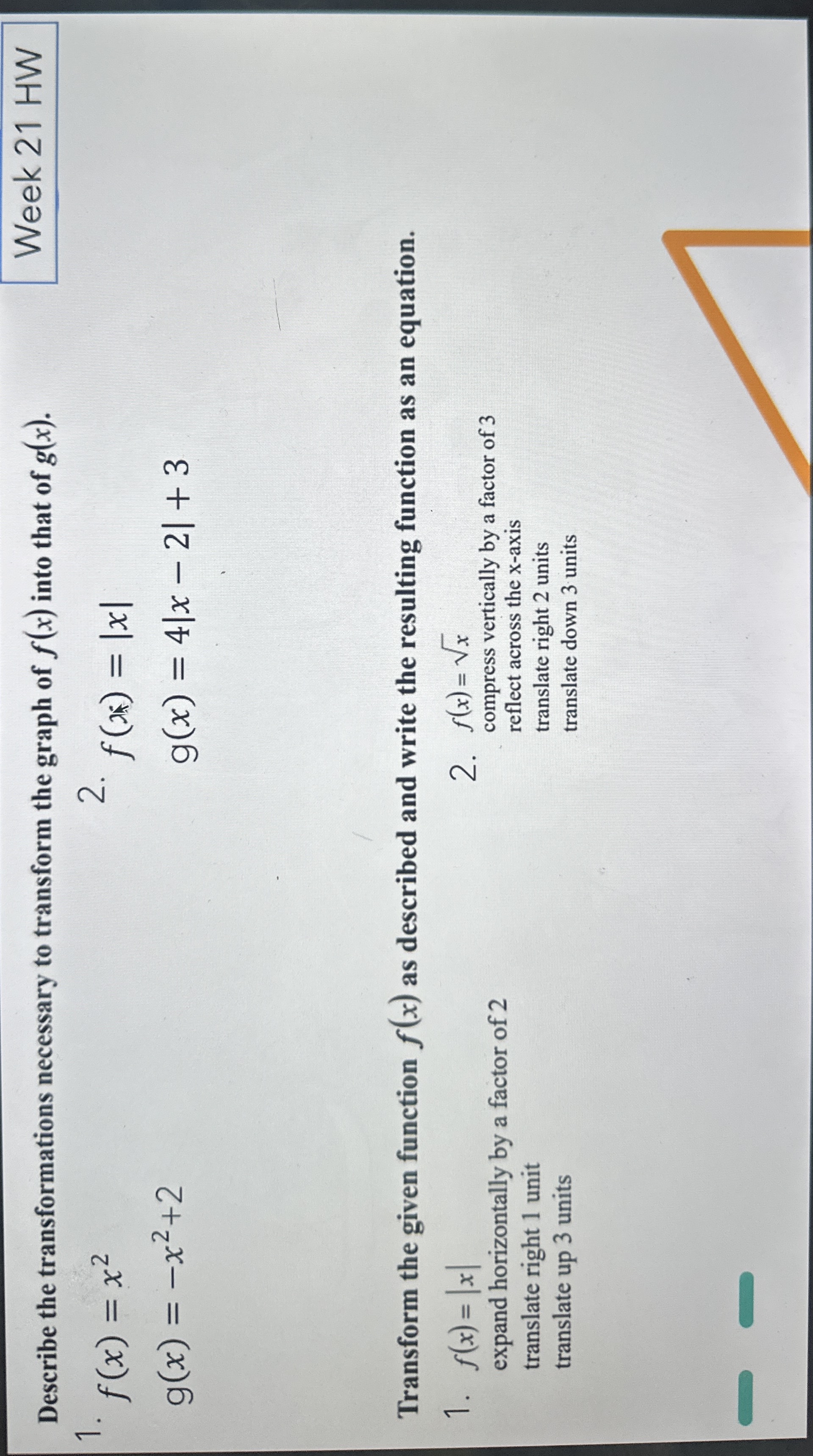 Describe the transformations necessary to