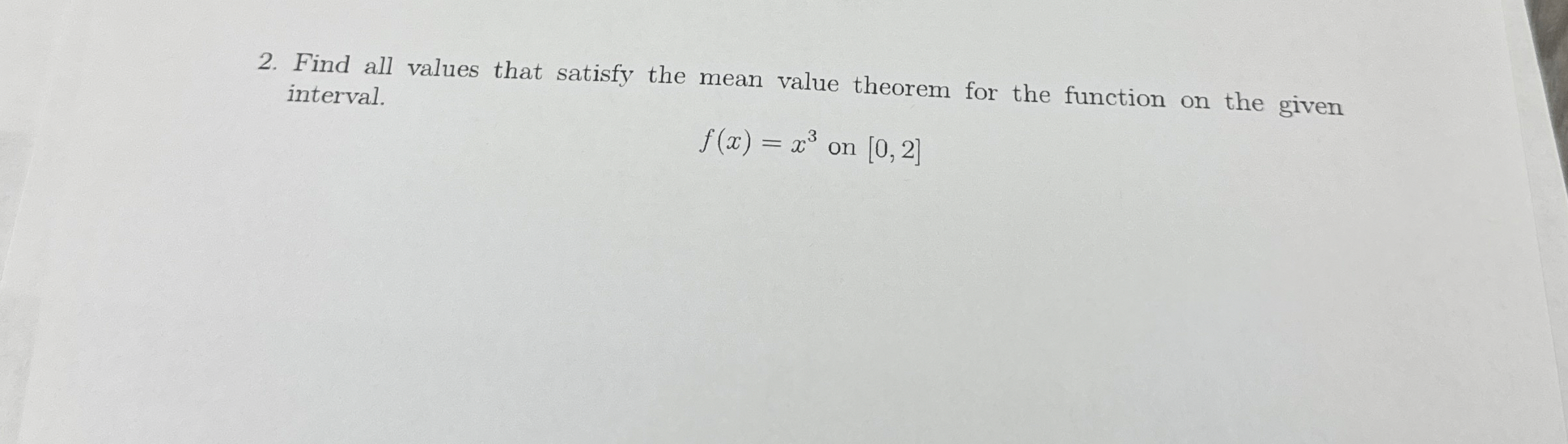 Find all values that satisfy the mean value