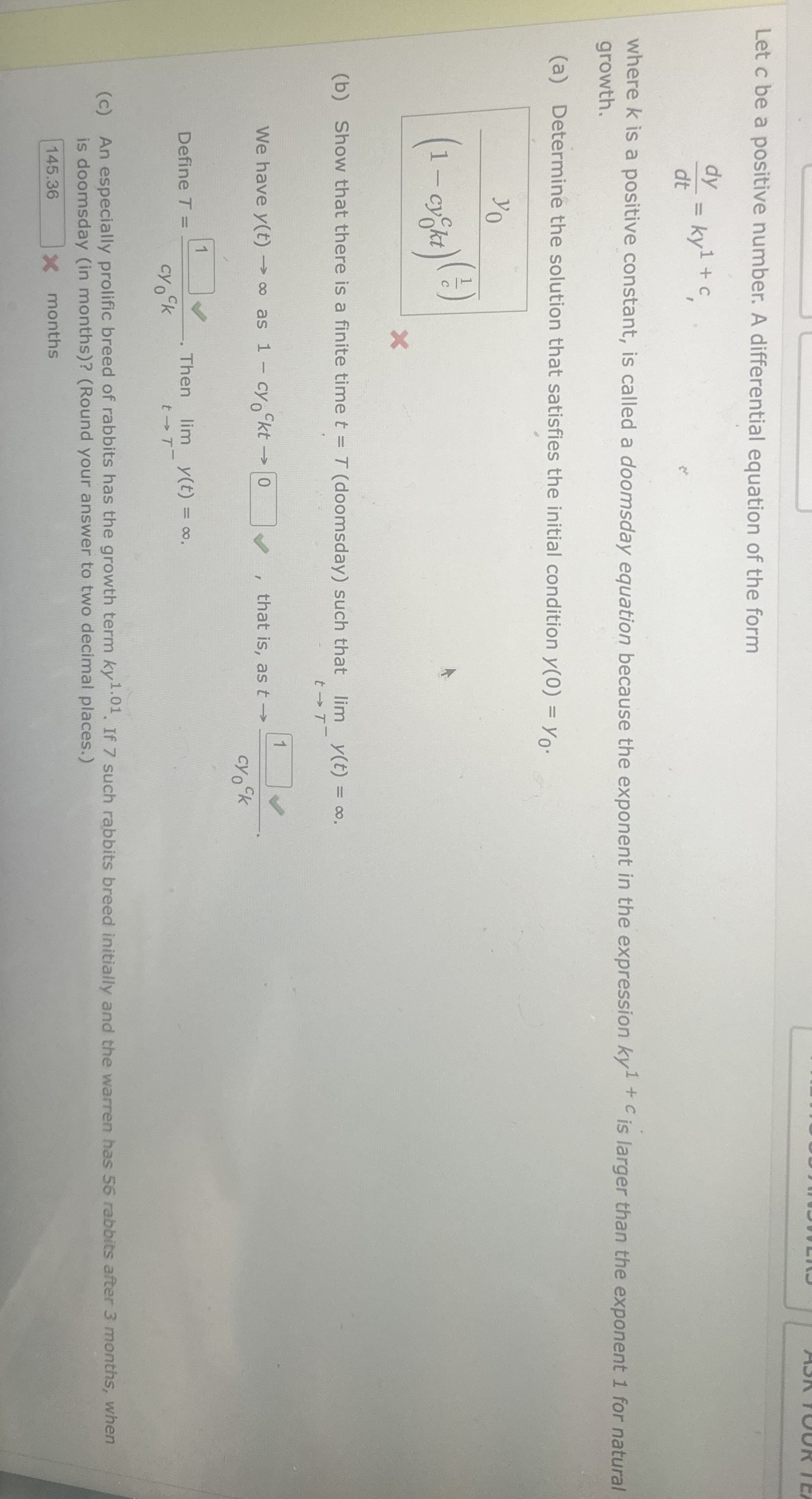Let c be a positive number. A differential