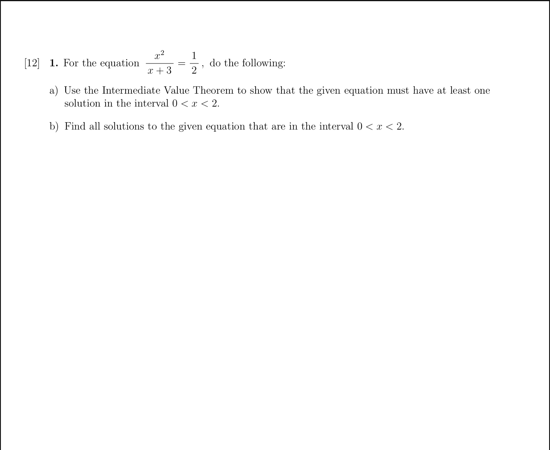 [ 1 2 ] 1 . For the equation x 2 x 3 = 1 2 , do