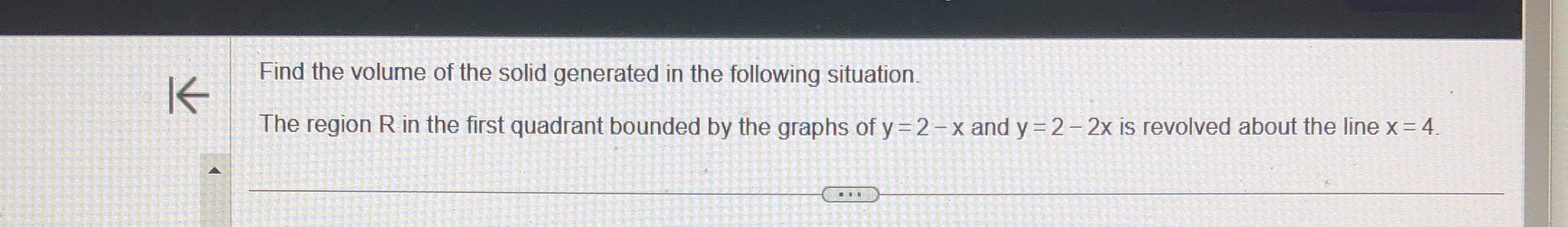 Find the volume of the solid generated in the