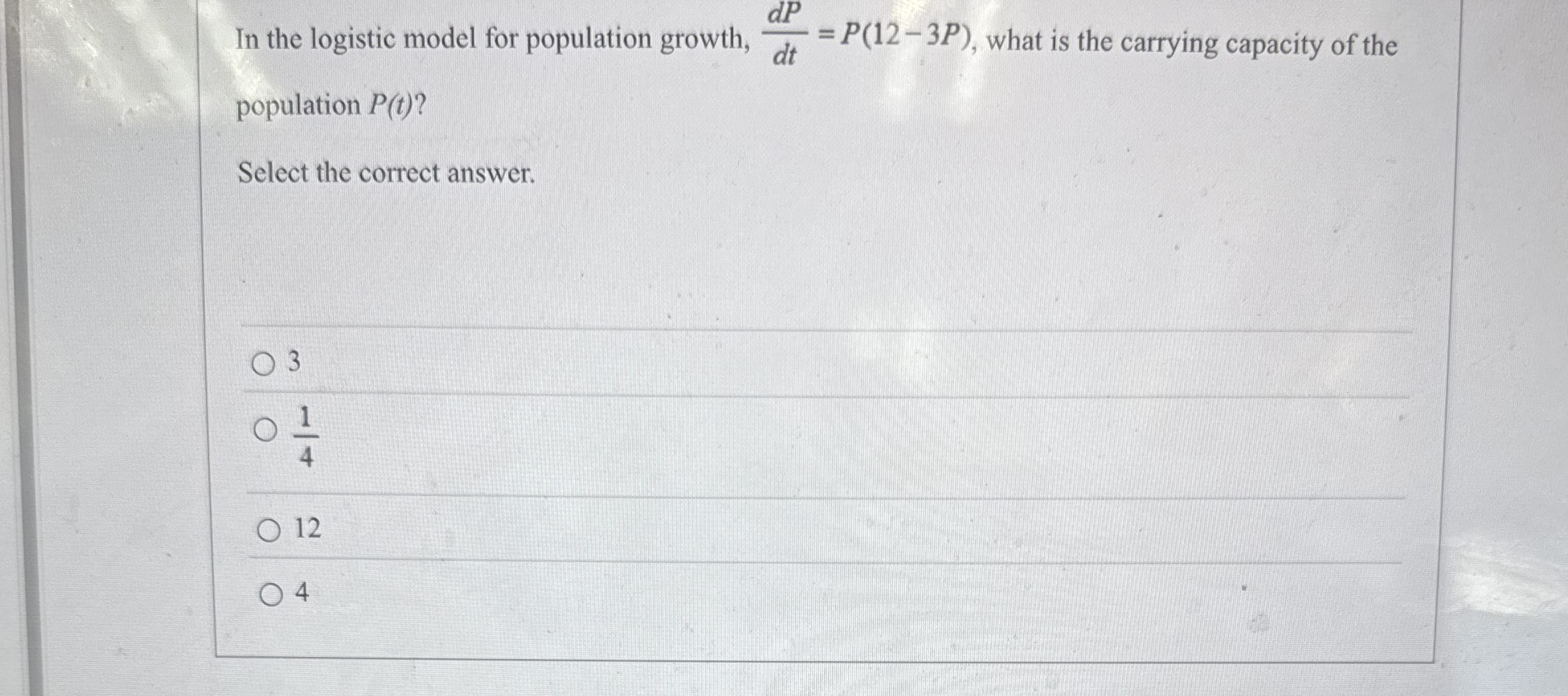 In the logistic model for population growth, d P