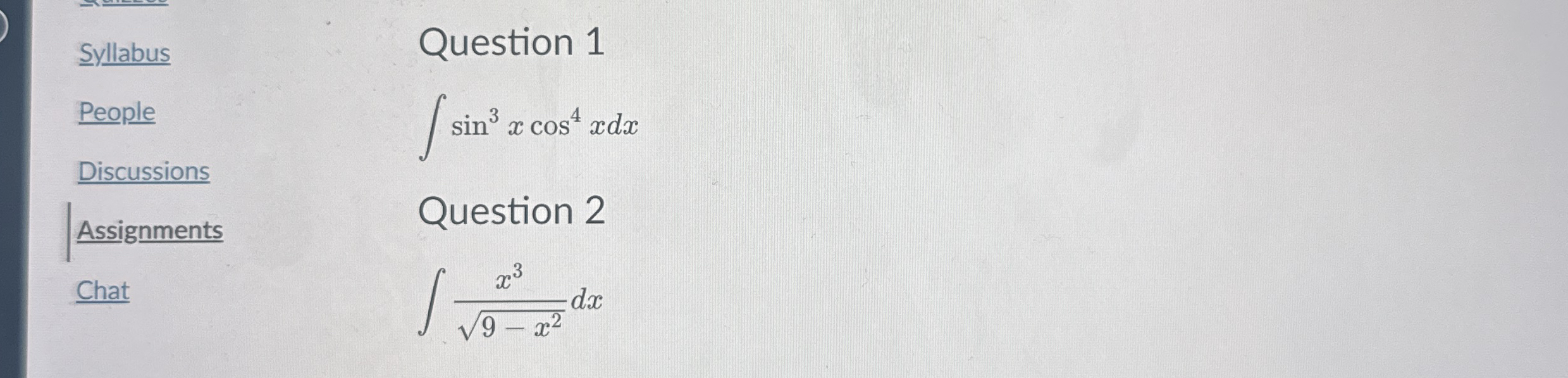 Question 1 People Discussions Assignments s i n 3