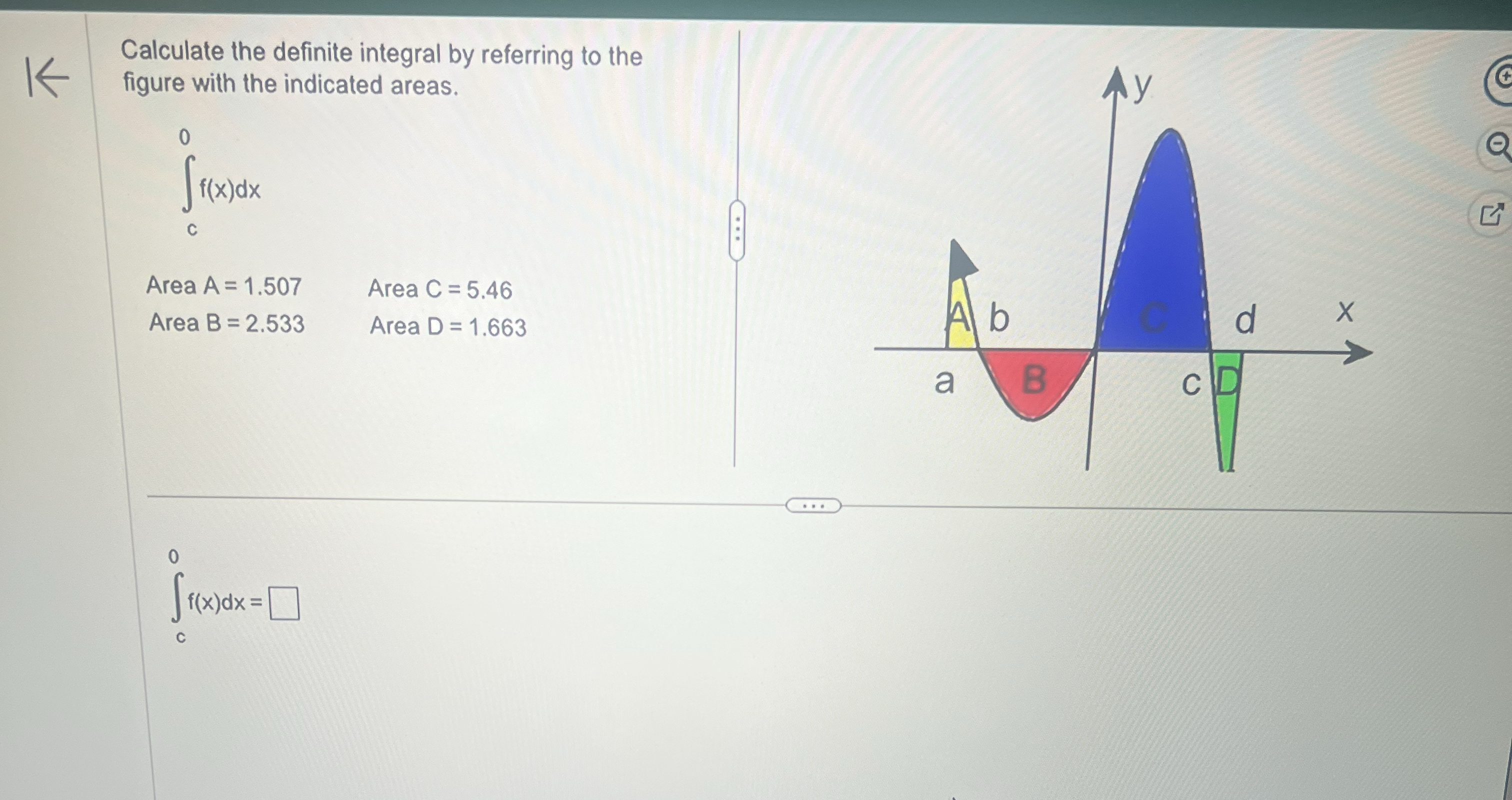 Calculate the definite integral by referring to