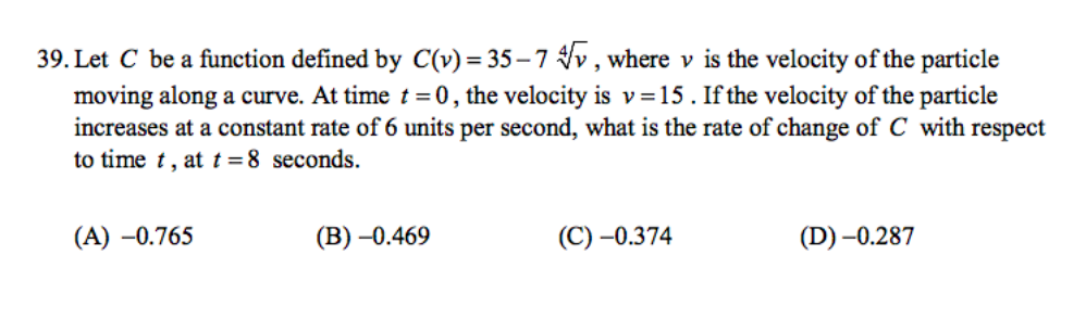 3 9 . Let C be a function defined by C ( v ) = 3