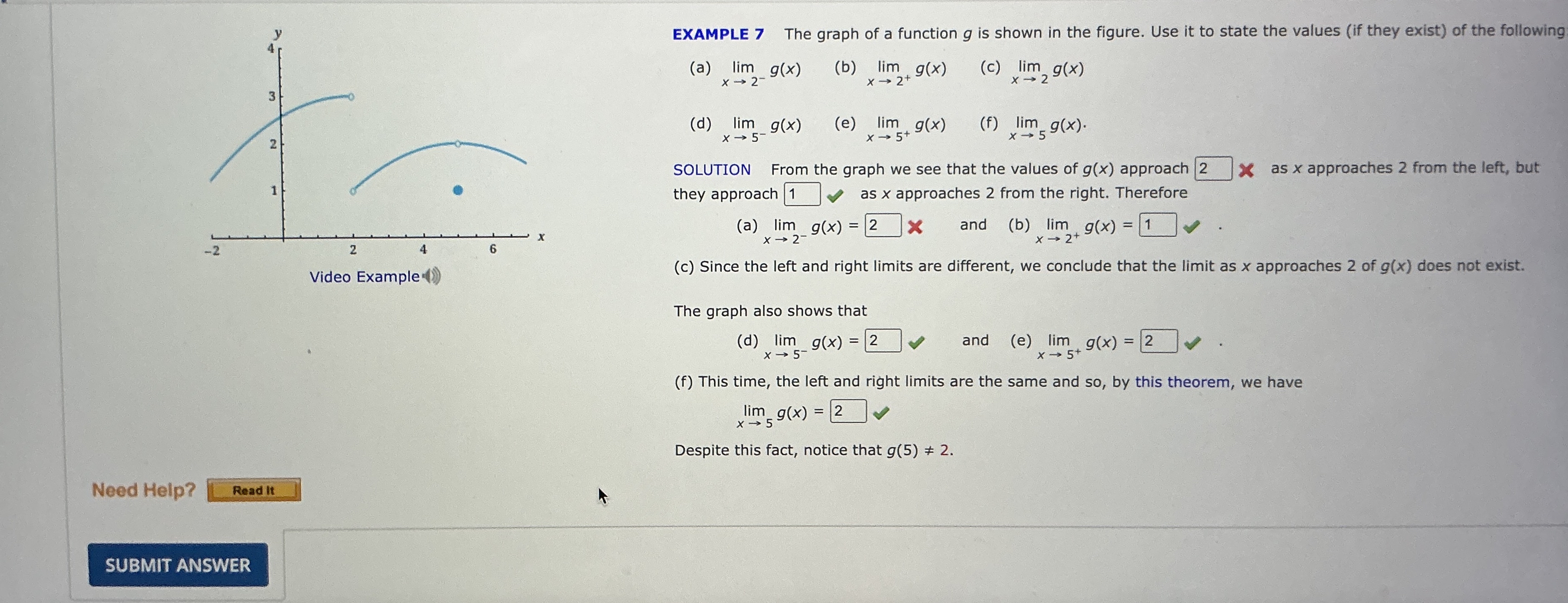 EXAMPLE 7 The graph of a function g is shown in