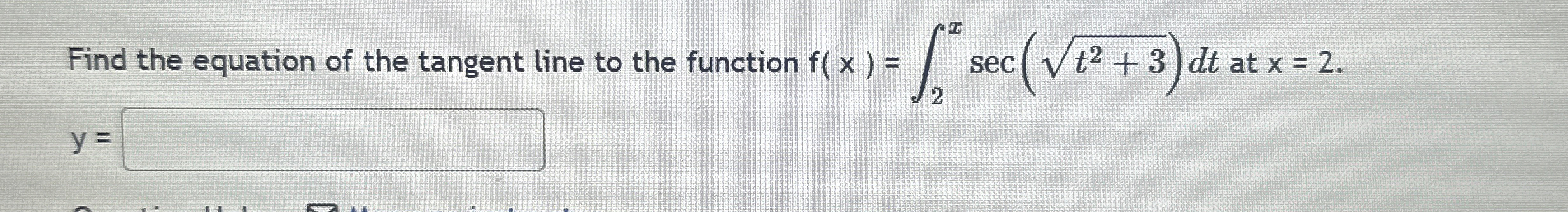 Find the equation of the tangent line to the