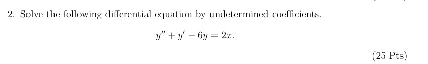 Solve the following differential equation by