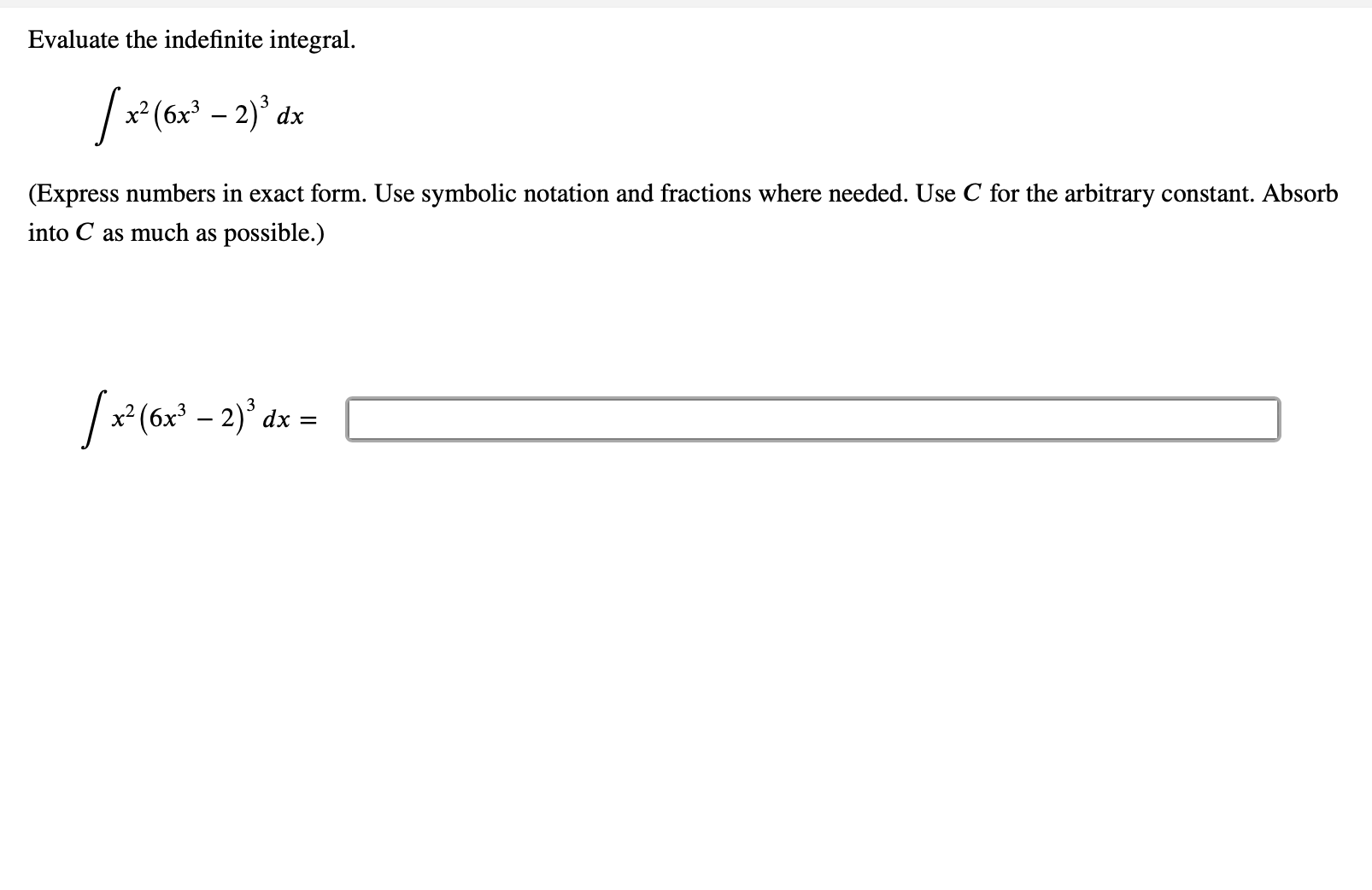 Evaluate the indefinite integral. \ int x ^ ( 2 )