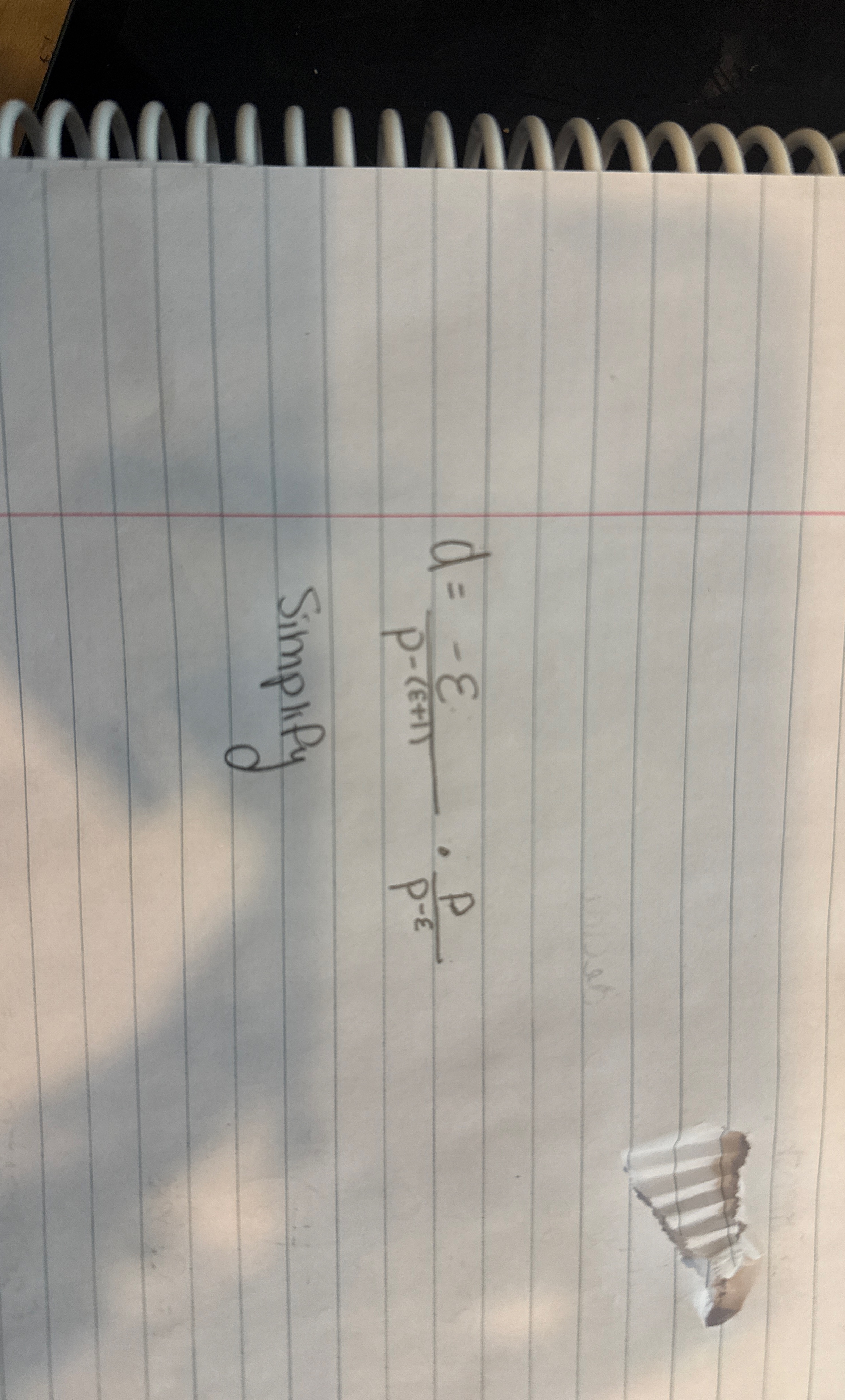 d = - p - ( + 1 ) * p p - Simplify