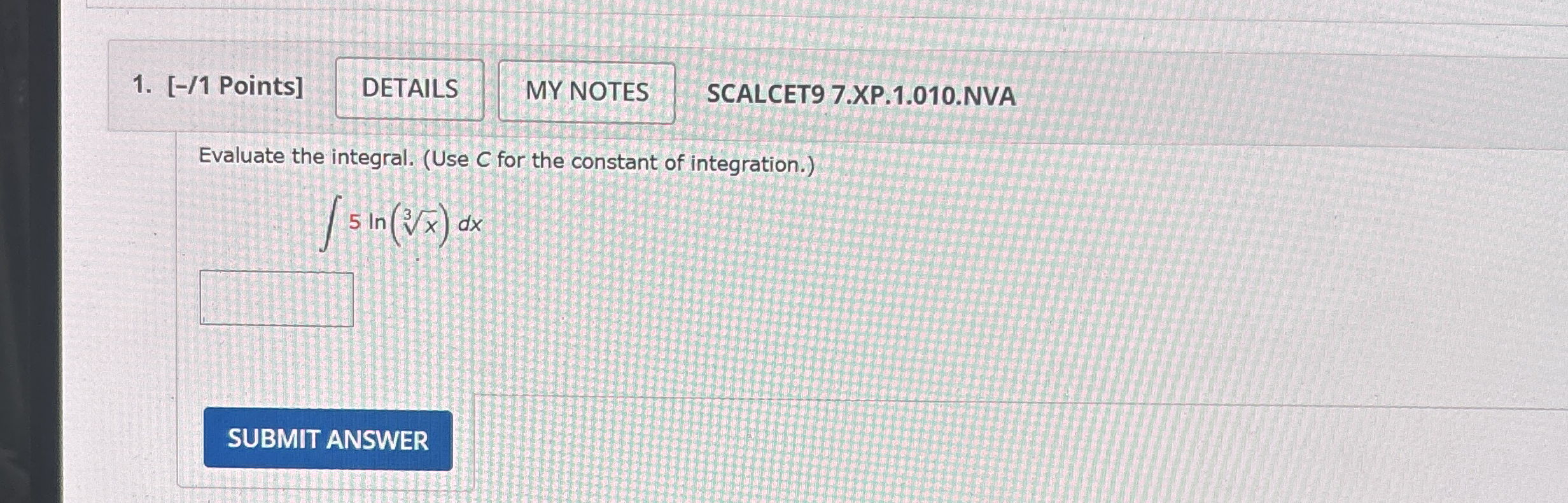 [ - / 1 Points ] SCALCET 9 7 . XP . 1 . 0 1 0 .