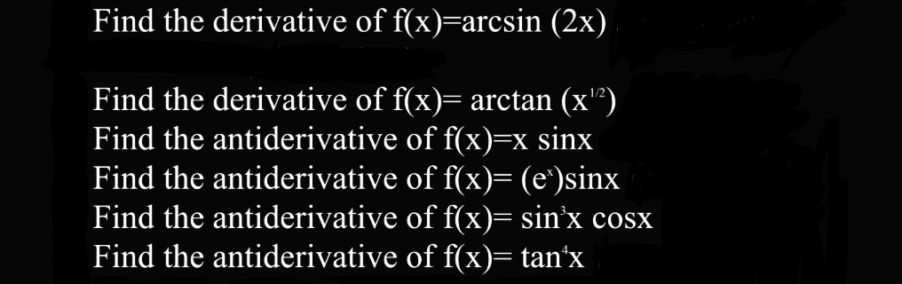 Find the derivative of f ( x ) = a r c s i n ( 2