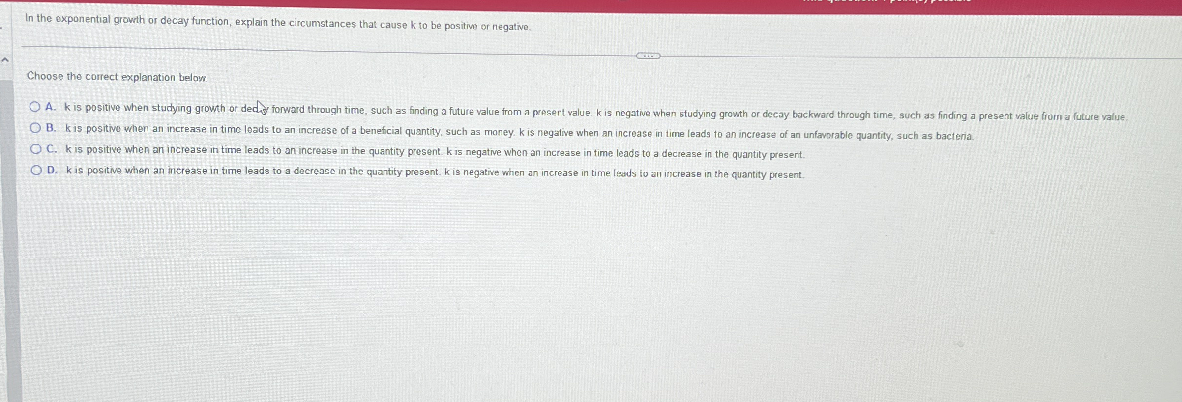 In the exponential growth or decay function,