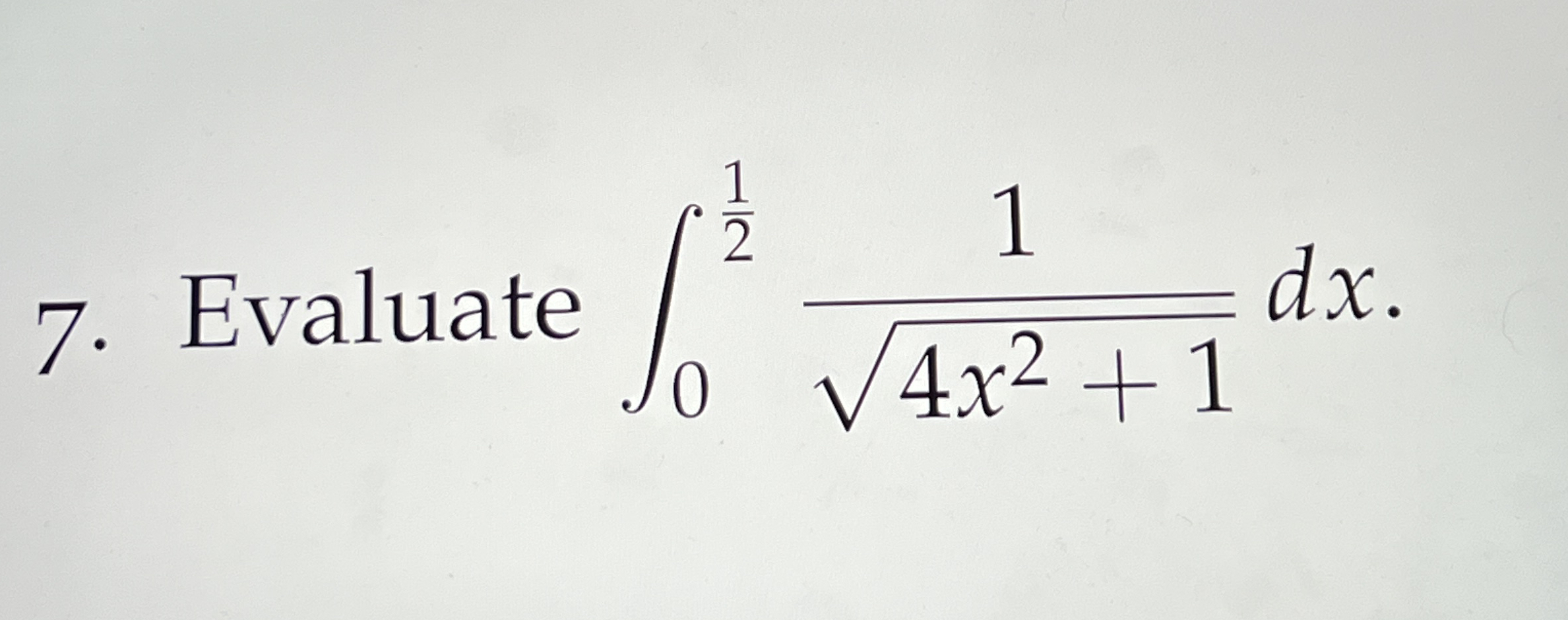 Evaluate 0 1 2 1 4 x 2 + 1 2 d x . Use trig