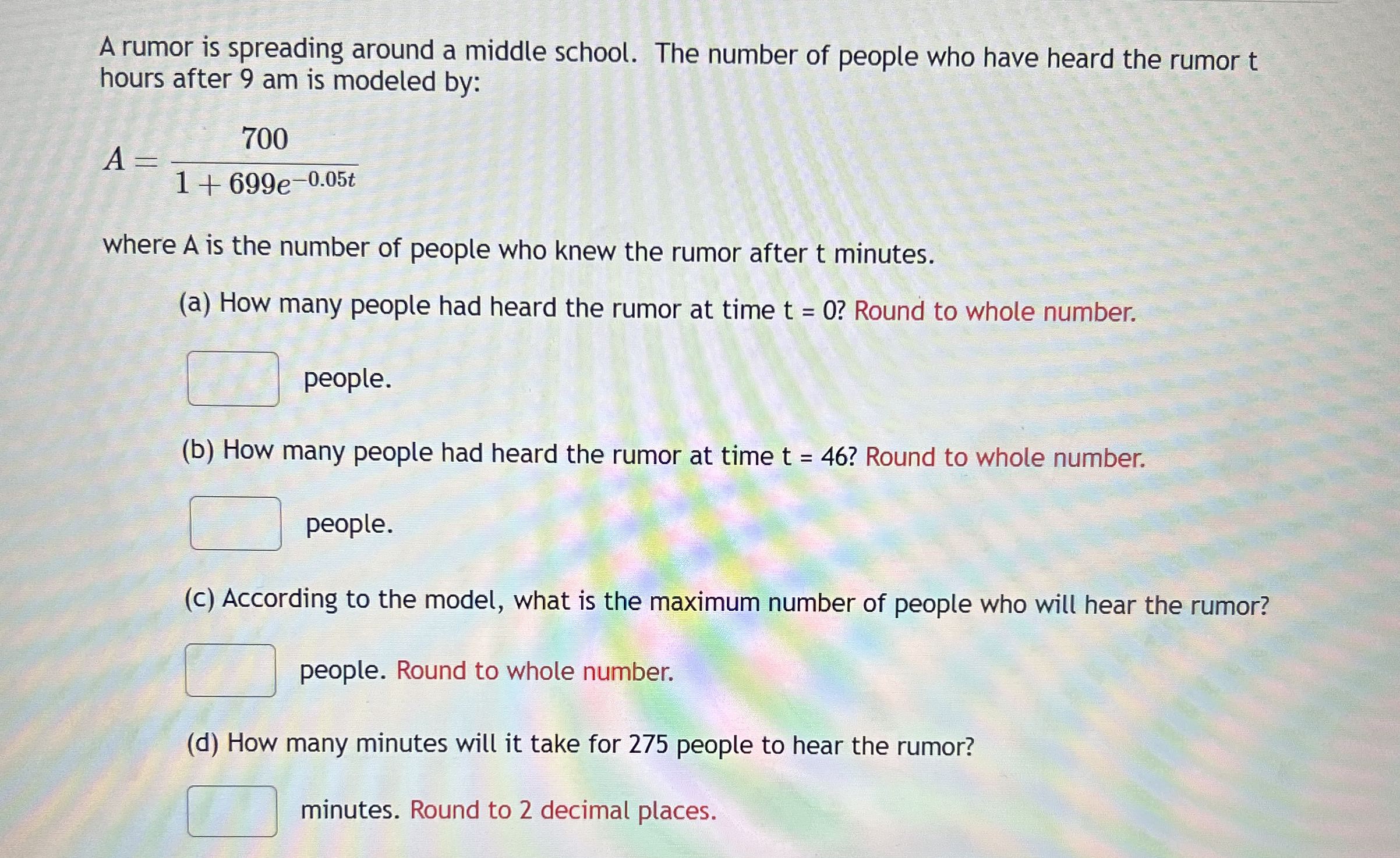 A rumor is spreading around a middle school. The