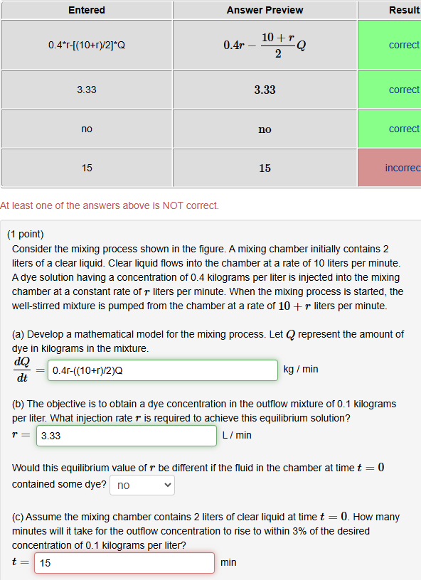 ( 1 point ) Consider the mixing process shown in