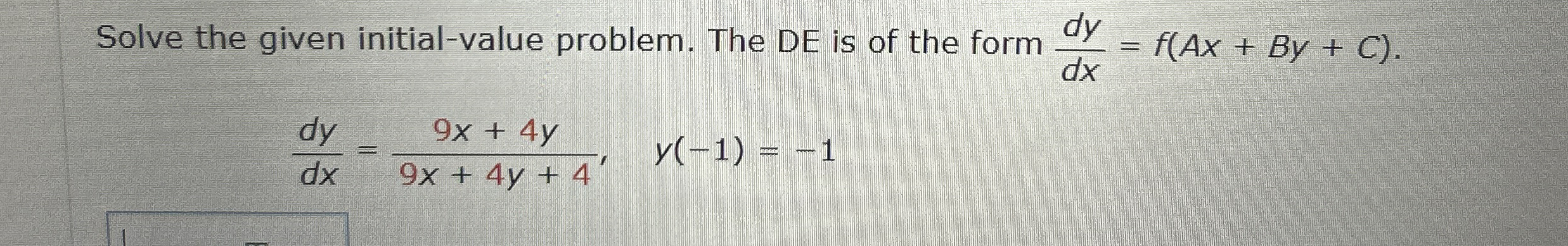 Solve the given initial - value problem. The DE