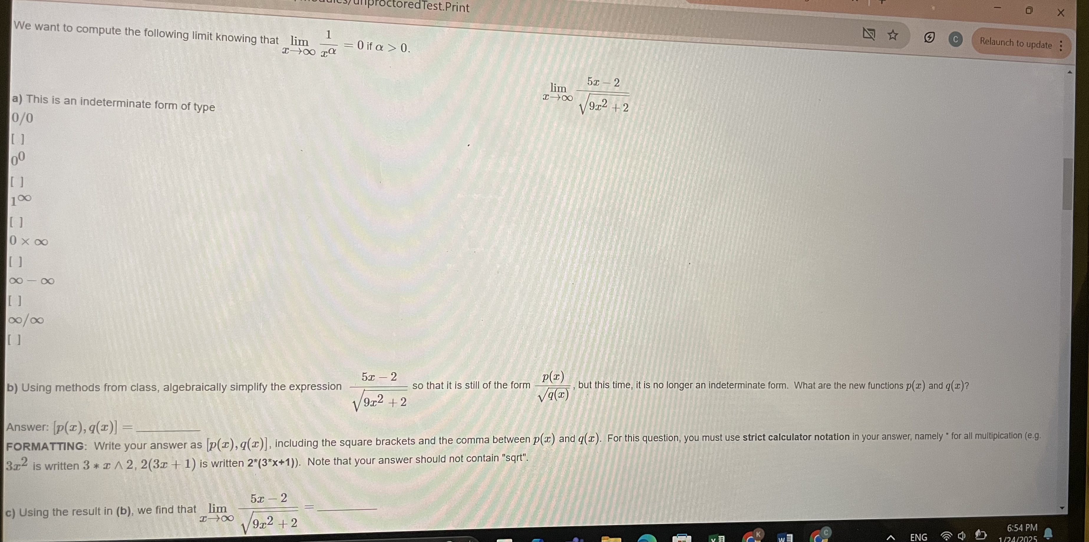 We want to compute the following limit knowing