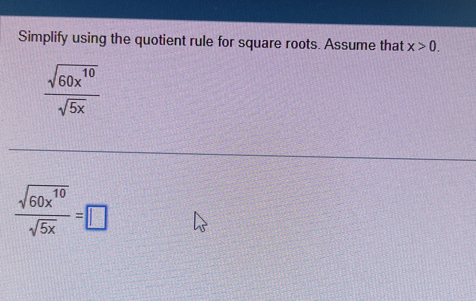 Simplify using the quotient rule for square