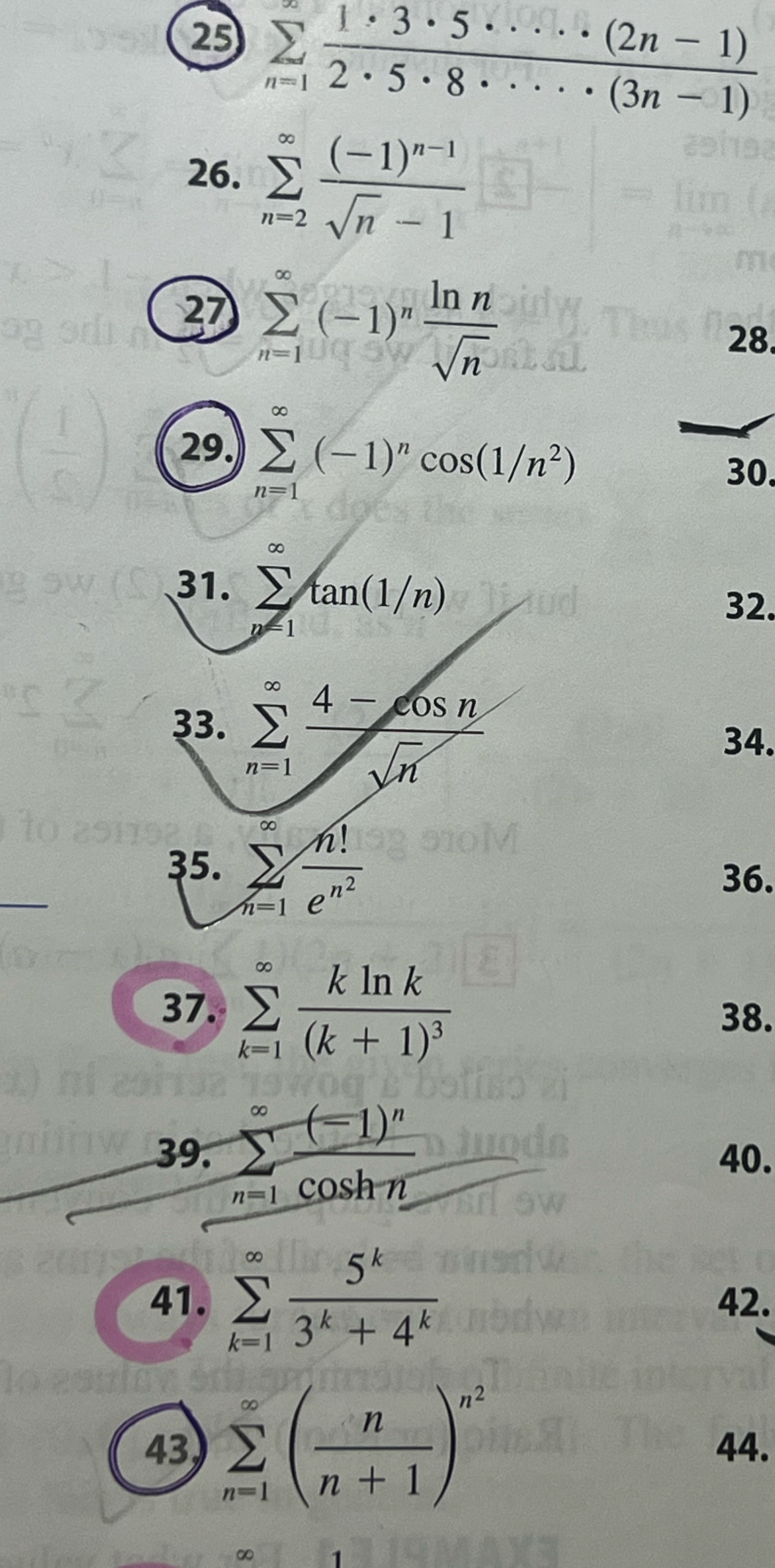 Look at 2 5 , 2 7 , 2 9 and 4 3 for convergence