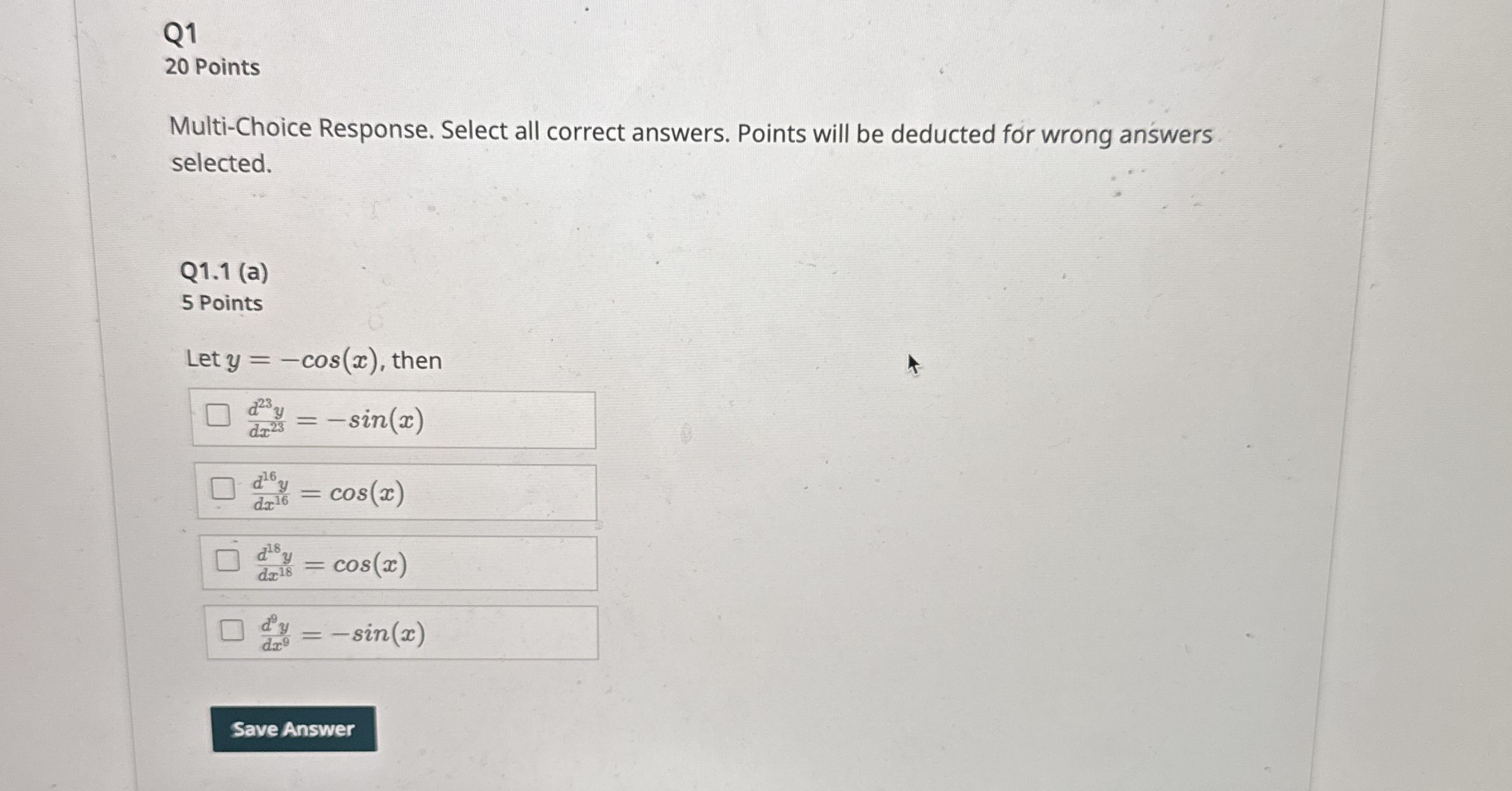 Q 1 2 0 Points Multi - Choice Response. Select