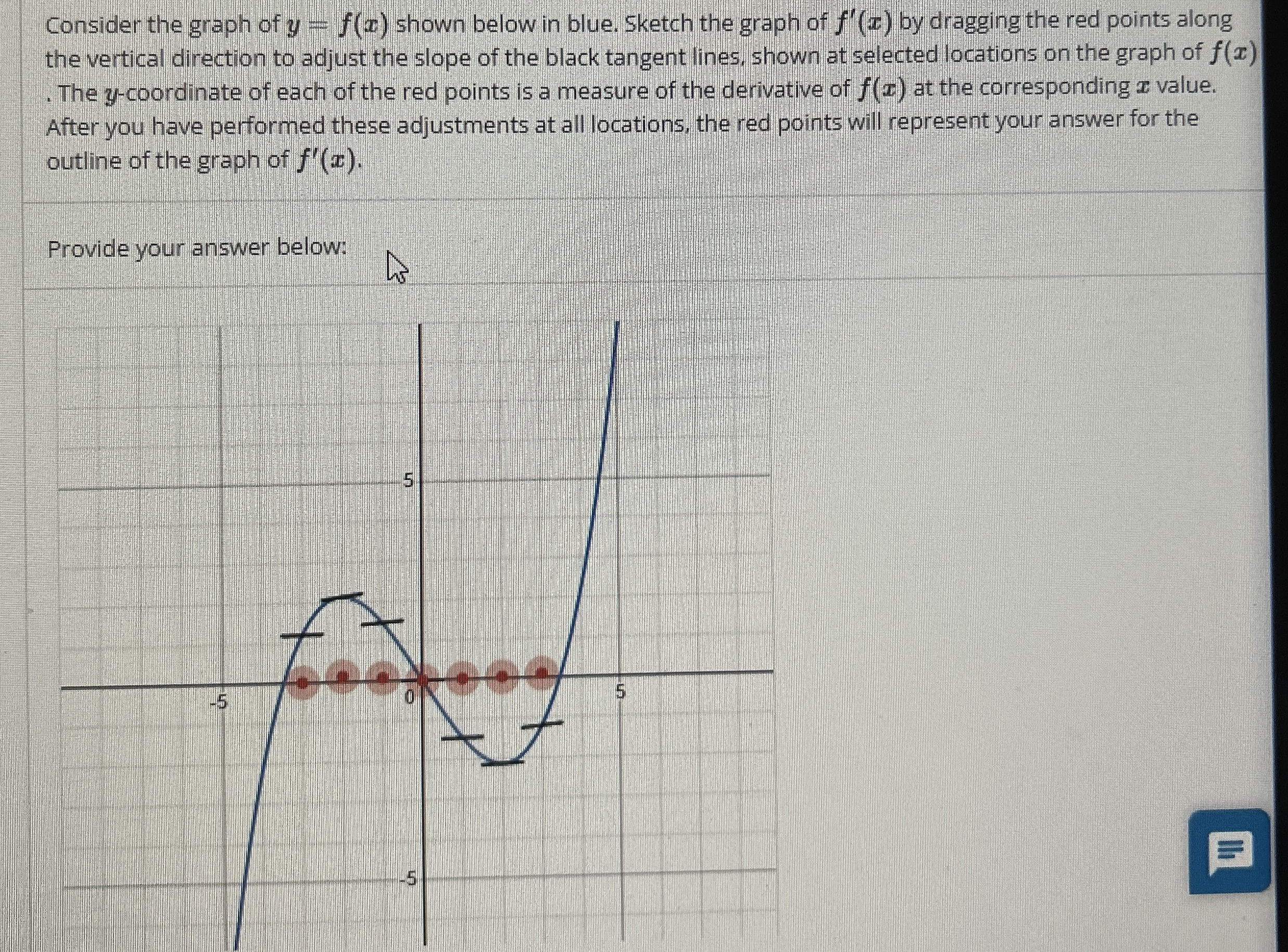 Consider the graph of y = f ( x ) shown below in