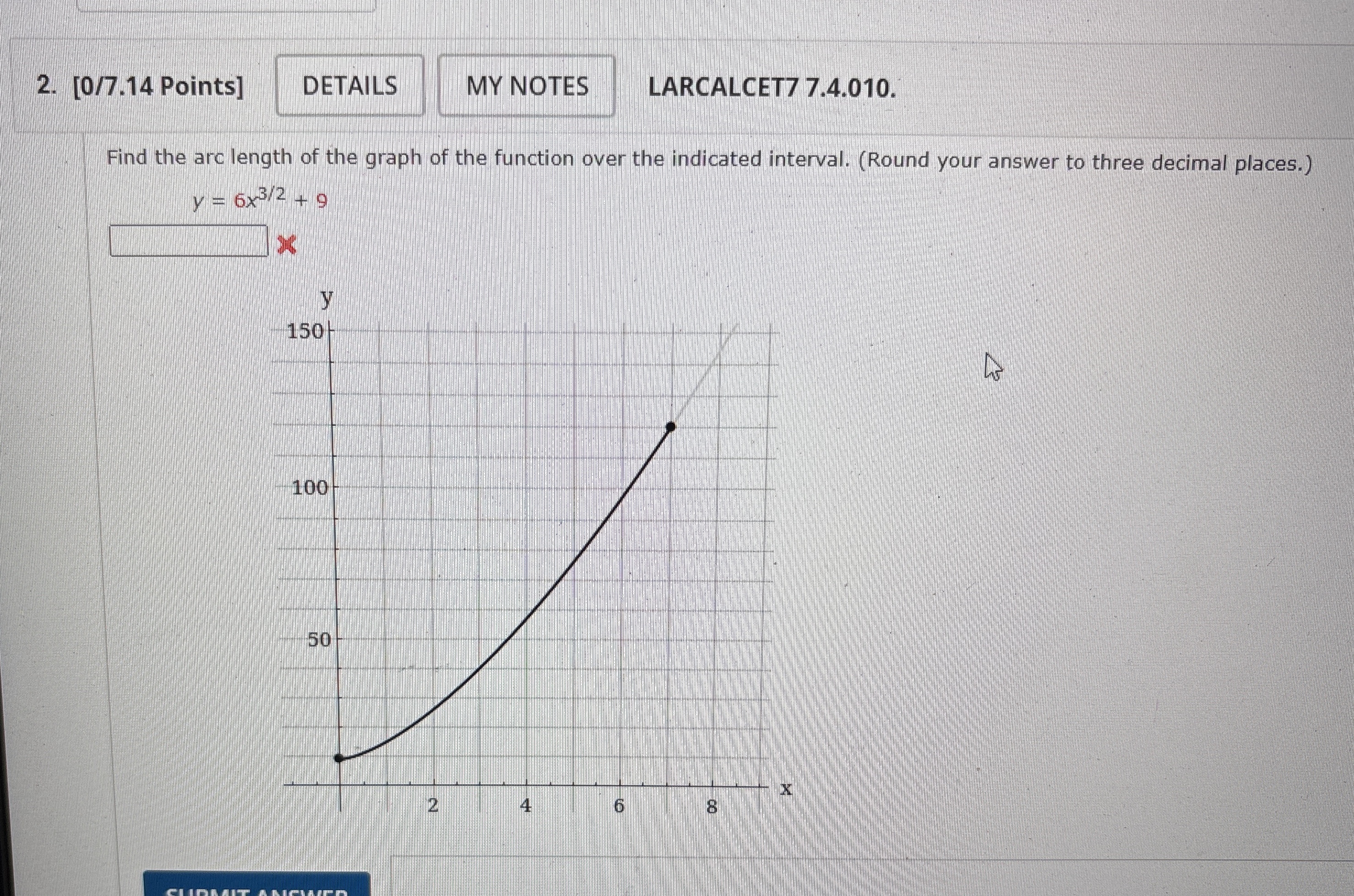 [ 0 / 7 . 1 4 Points ] MY NOTES LARCALCET 7 7 . 4