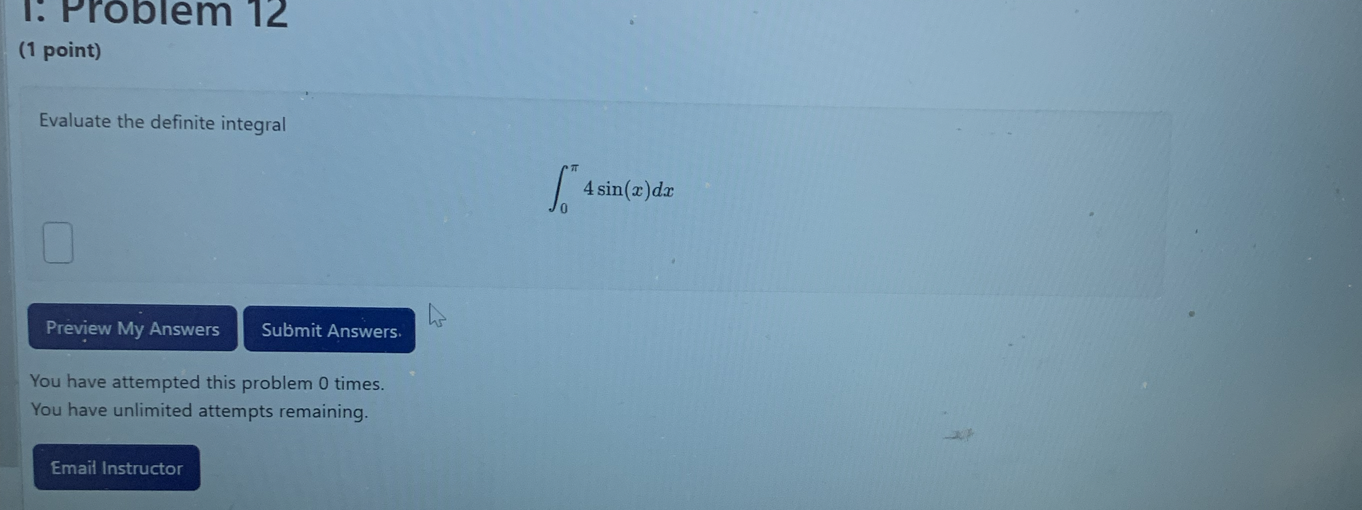 ( 1 point ) Evaluate the definite integral 0 4 s