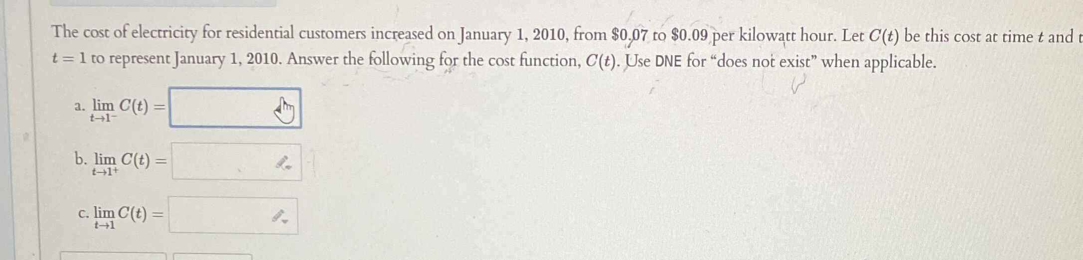 The cost of electricity for residential customers
