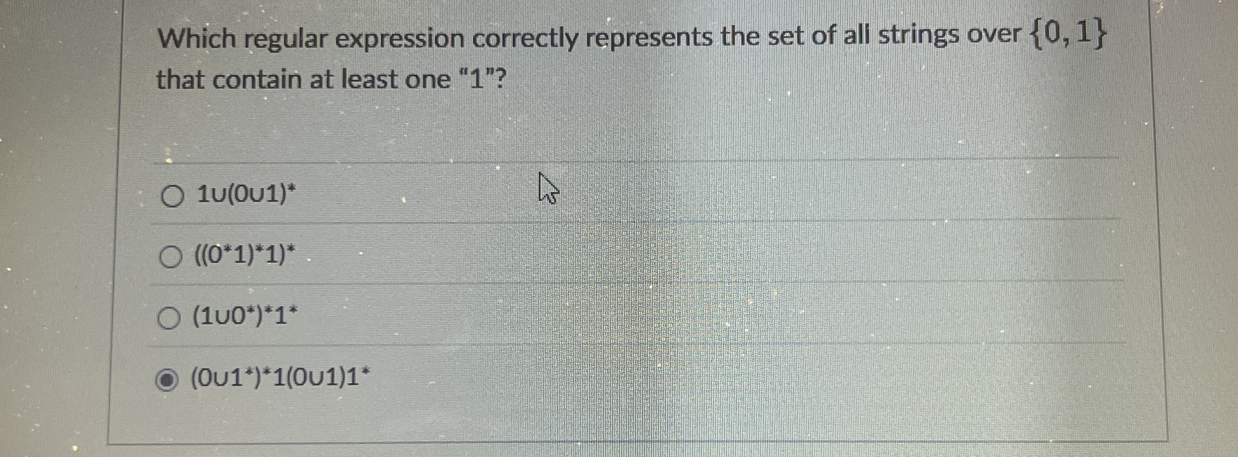 Which regular expression correctly represents the