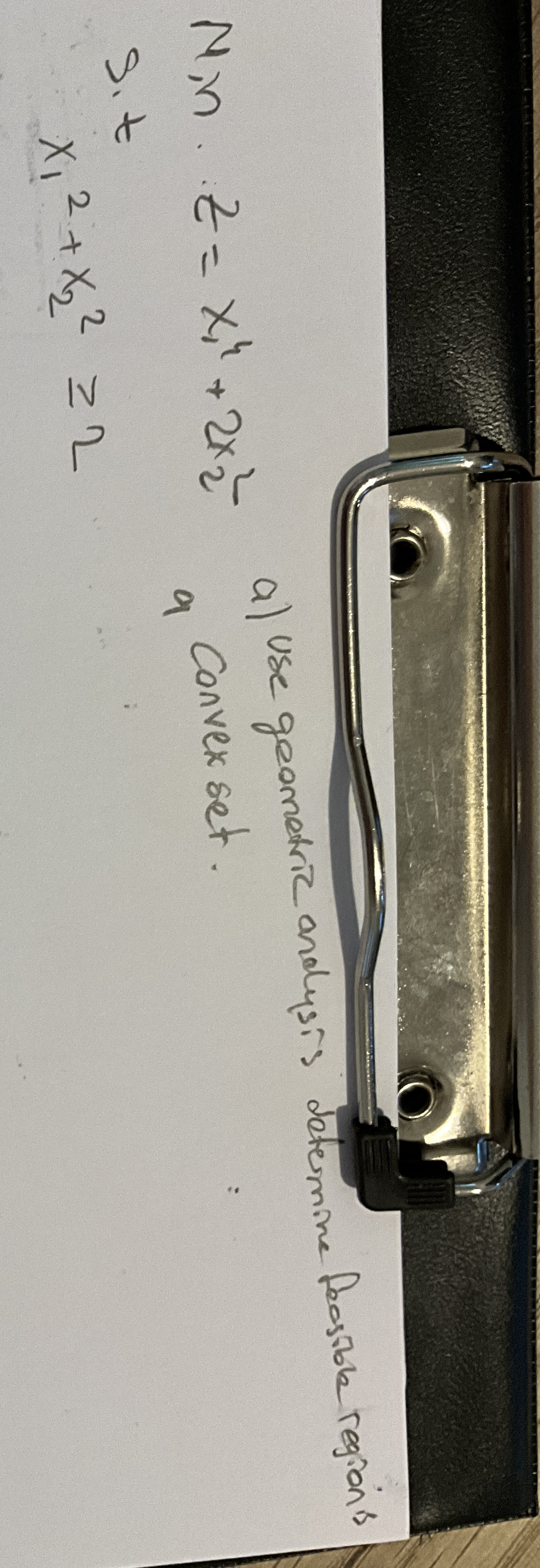 M 1 , n : Z = x 1 4 + 2 x 2 2 a ) Use geometric