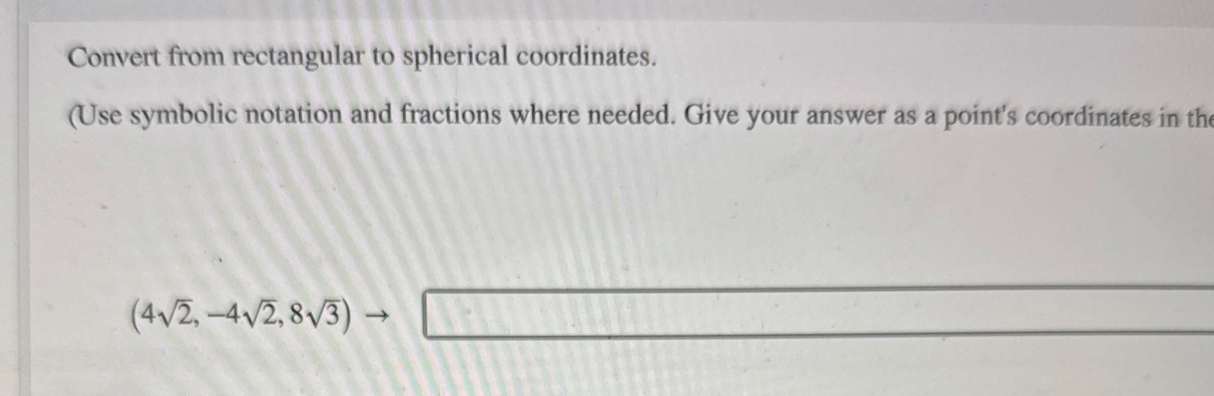 Convert from rectangular to spherical