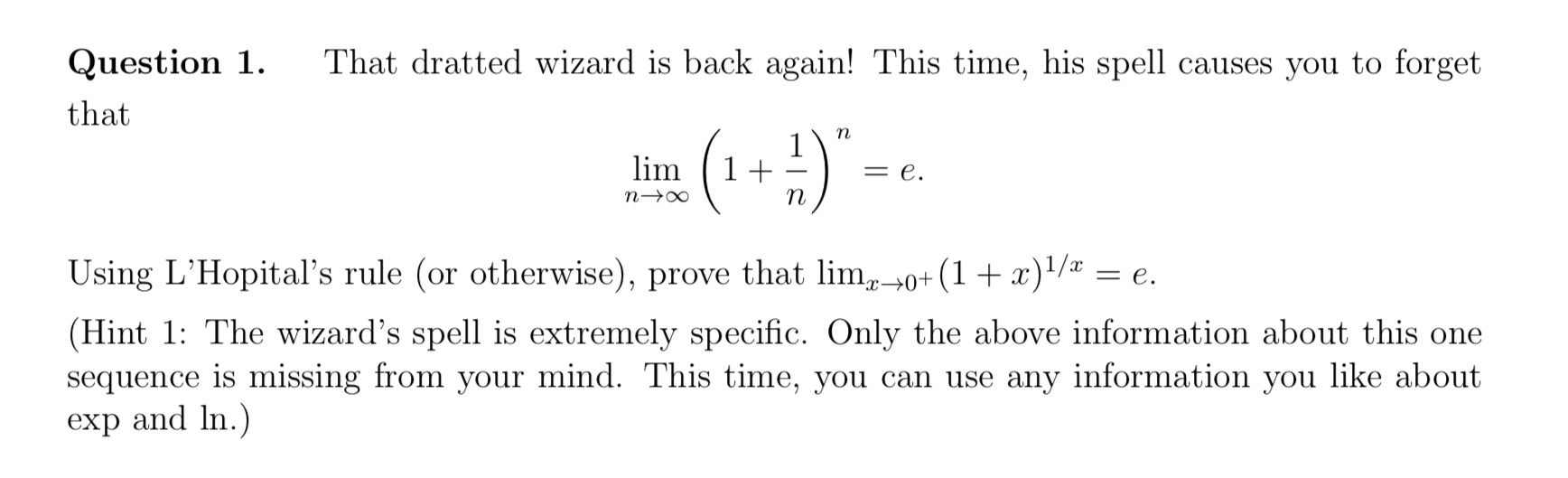 Question 1 . That dratted wizard is back again!