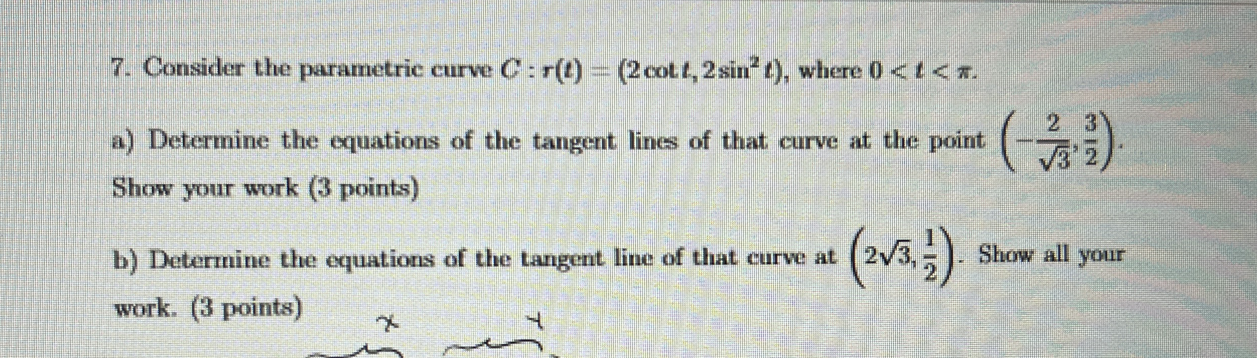 Consider the parametric curve C : r ( t ) = ( 2 c