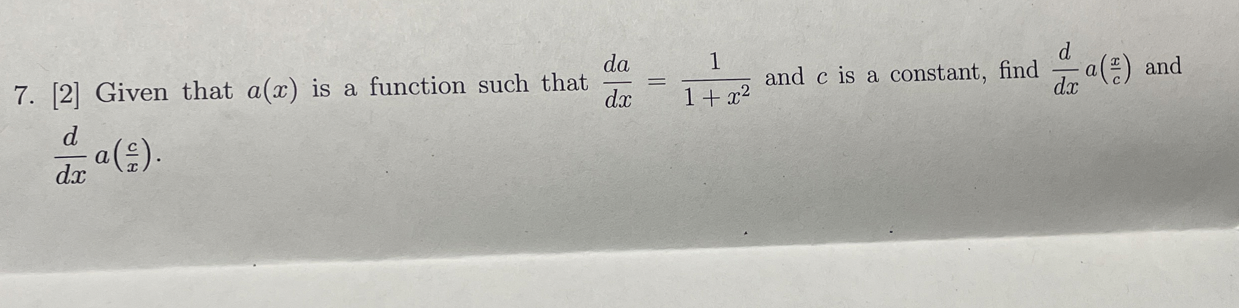 [ 2 ] Given that a ( x ) is a function such that