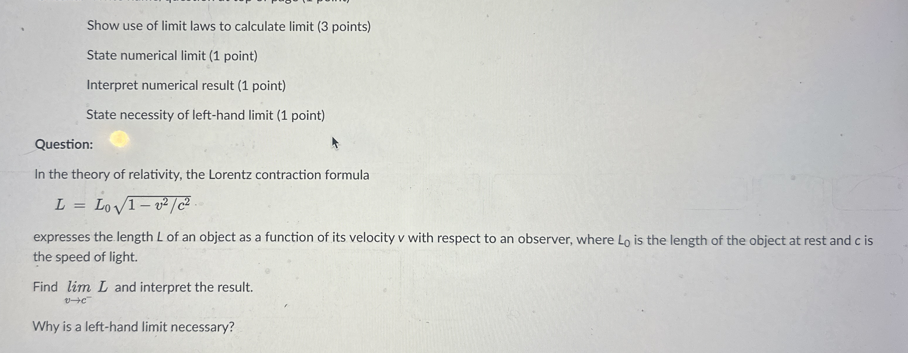 Show use of limit laws to calculate limit ( 3