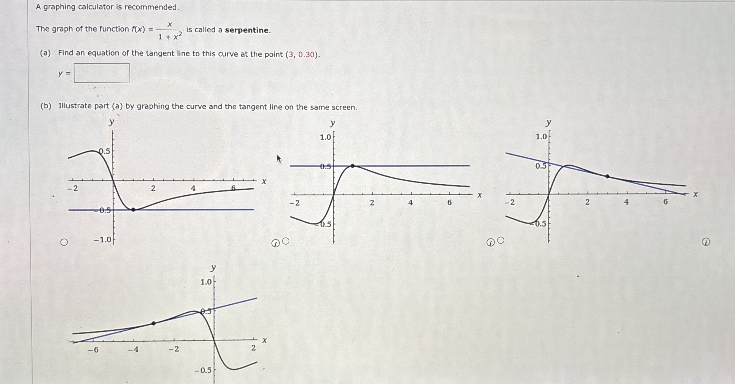 A graphing calculator is recommended. The graph