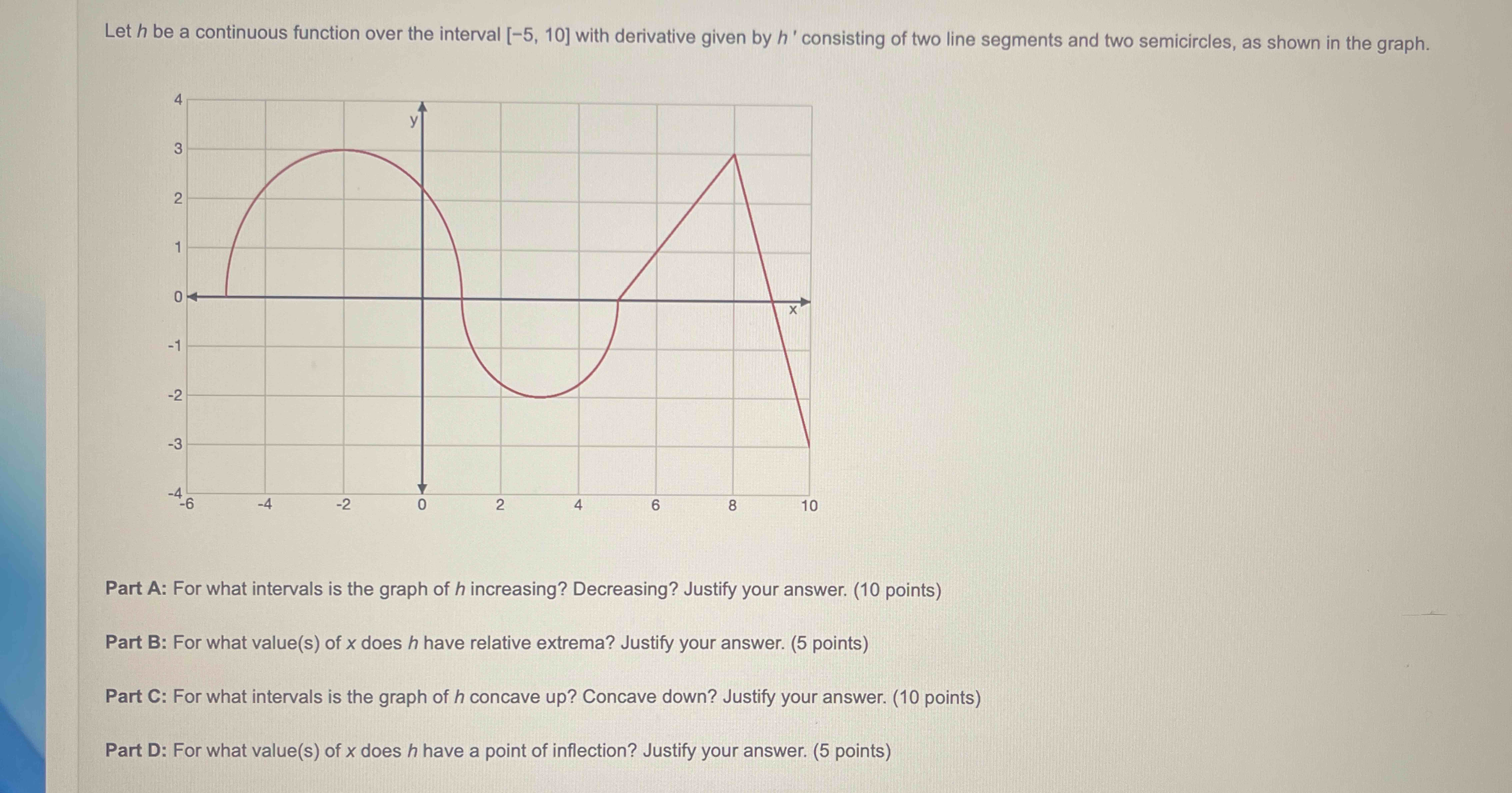 Let \ ( h \ ) be a continuous function over the