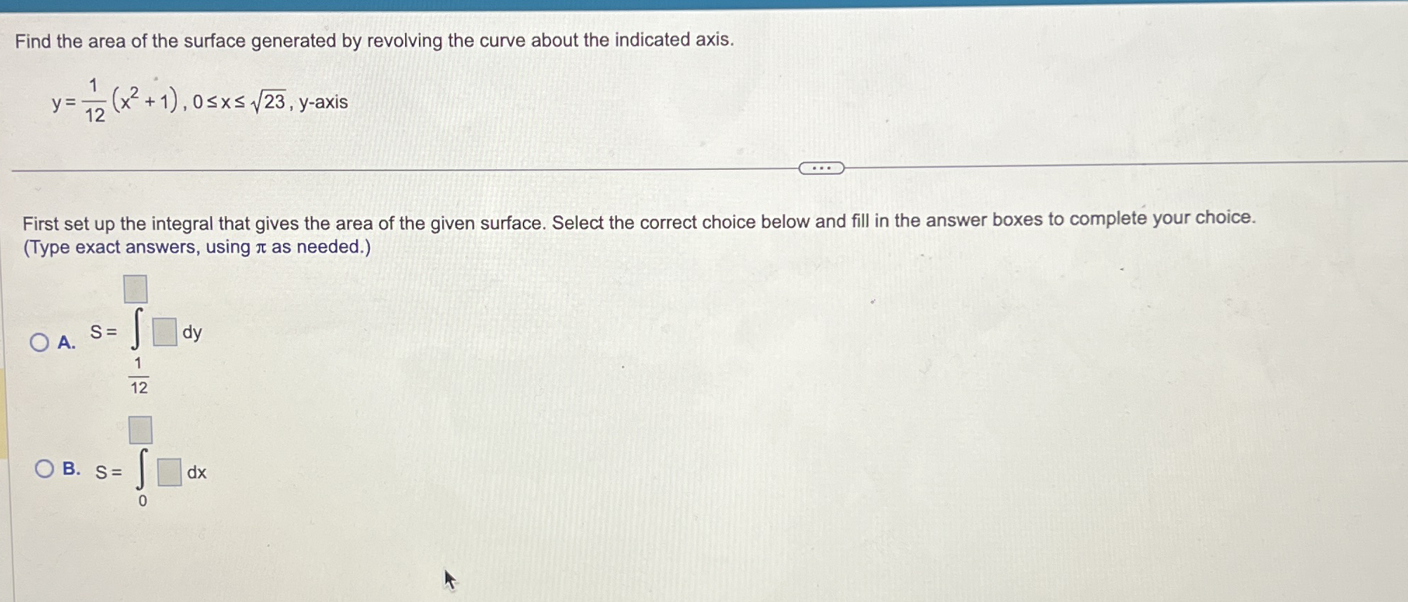 Find the area of the surface generated by