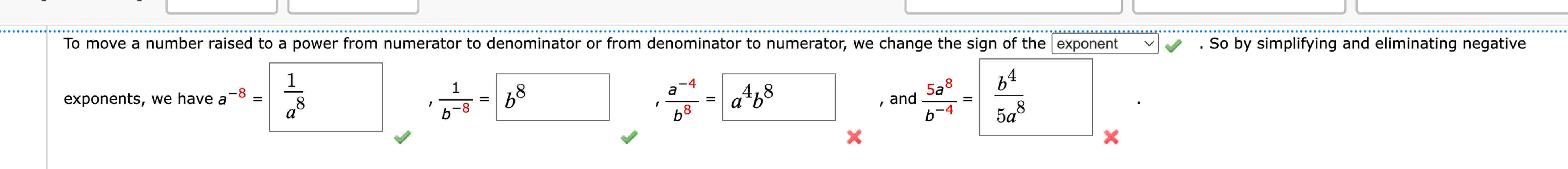 To move a number raised to a power from numerator
