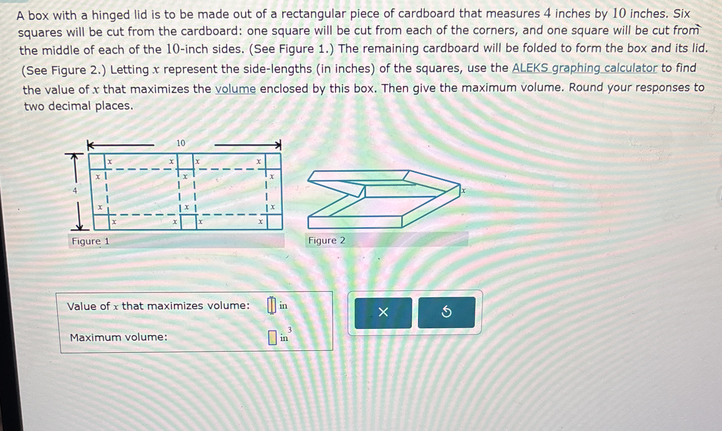 A box with a hinged lid is to be made out of a
